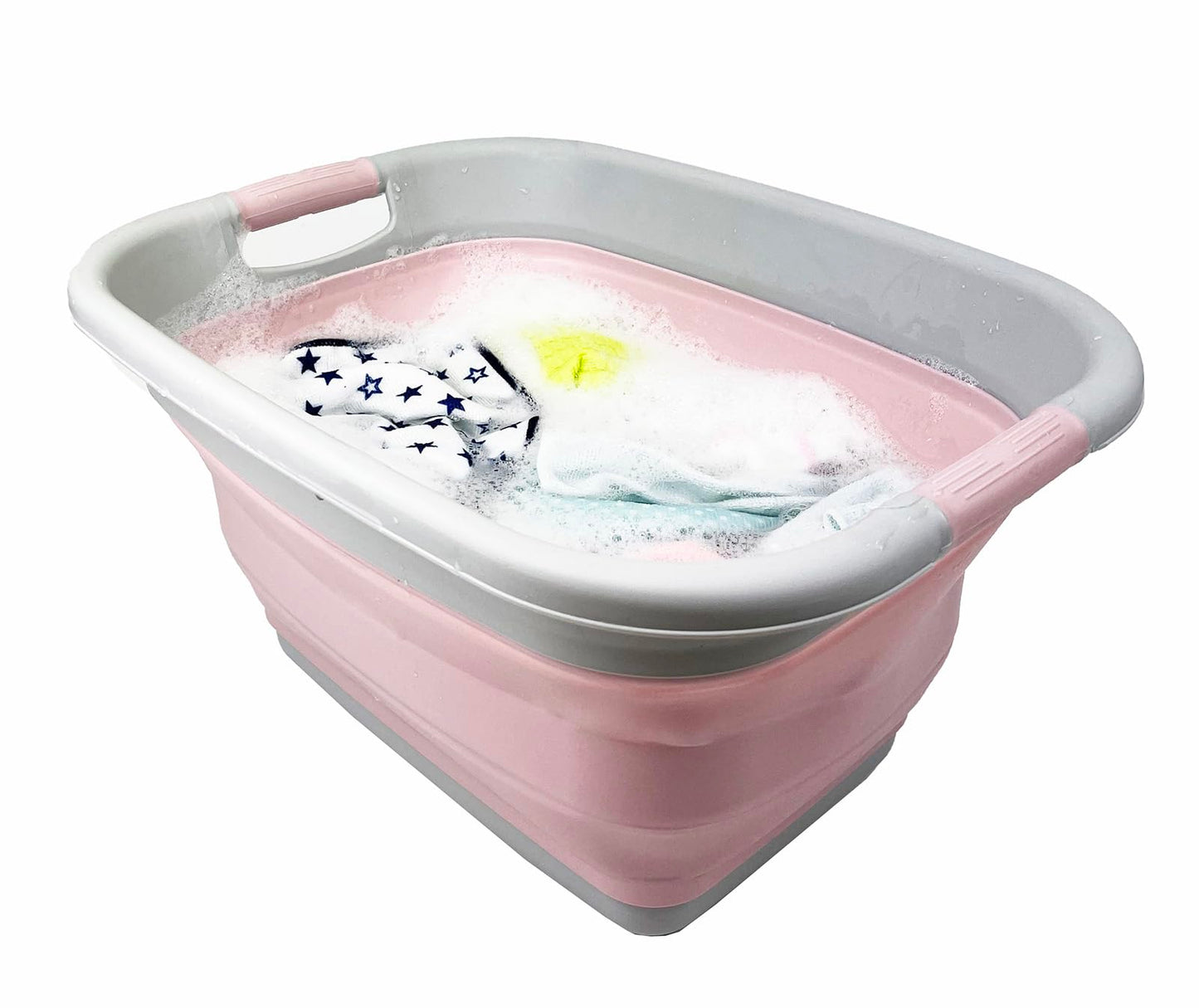 SAMMART Set of 2-21L(5.5 gallon) Collapsible Laundry Basket/Tub-Foldable Storage Container-Portable Washing Bin - Space Saving Hamper, Water capacity: 17L (4.4 gallon)