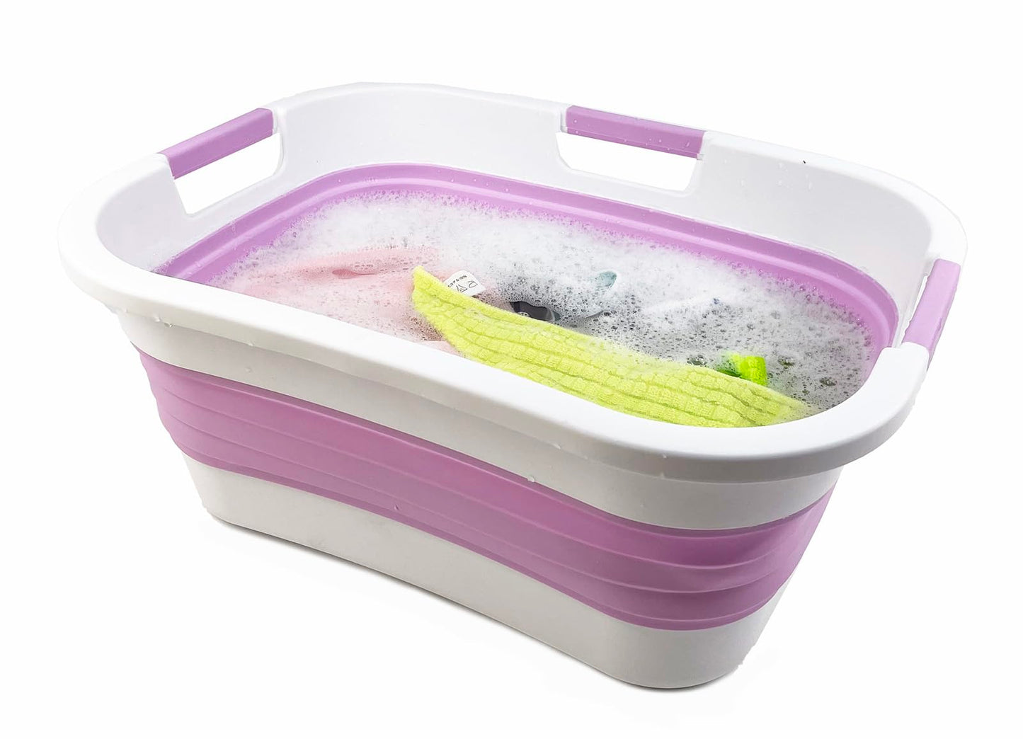 SAMMART 30L (7.9 gallon) Collapsible Plastic Laundry Basket - Foldable Pop Up Storage Container/Organizer - Portable Washing Tub - Space Saving Hamper/Basket