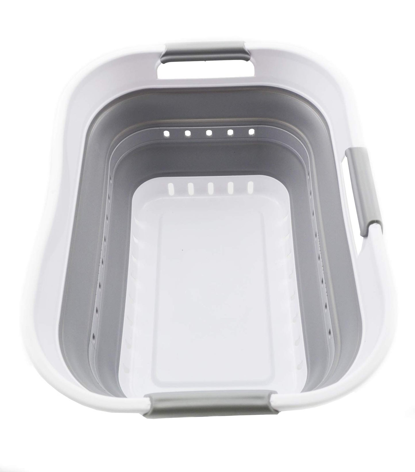 SAMMART 19L (5 Gallon) Collapsible Super Mini 3 Handled Plastic Laundry Basket - Foldable Pop Up Storage Container/Organizer - Space Saving Hamper/Basket