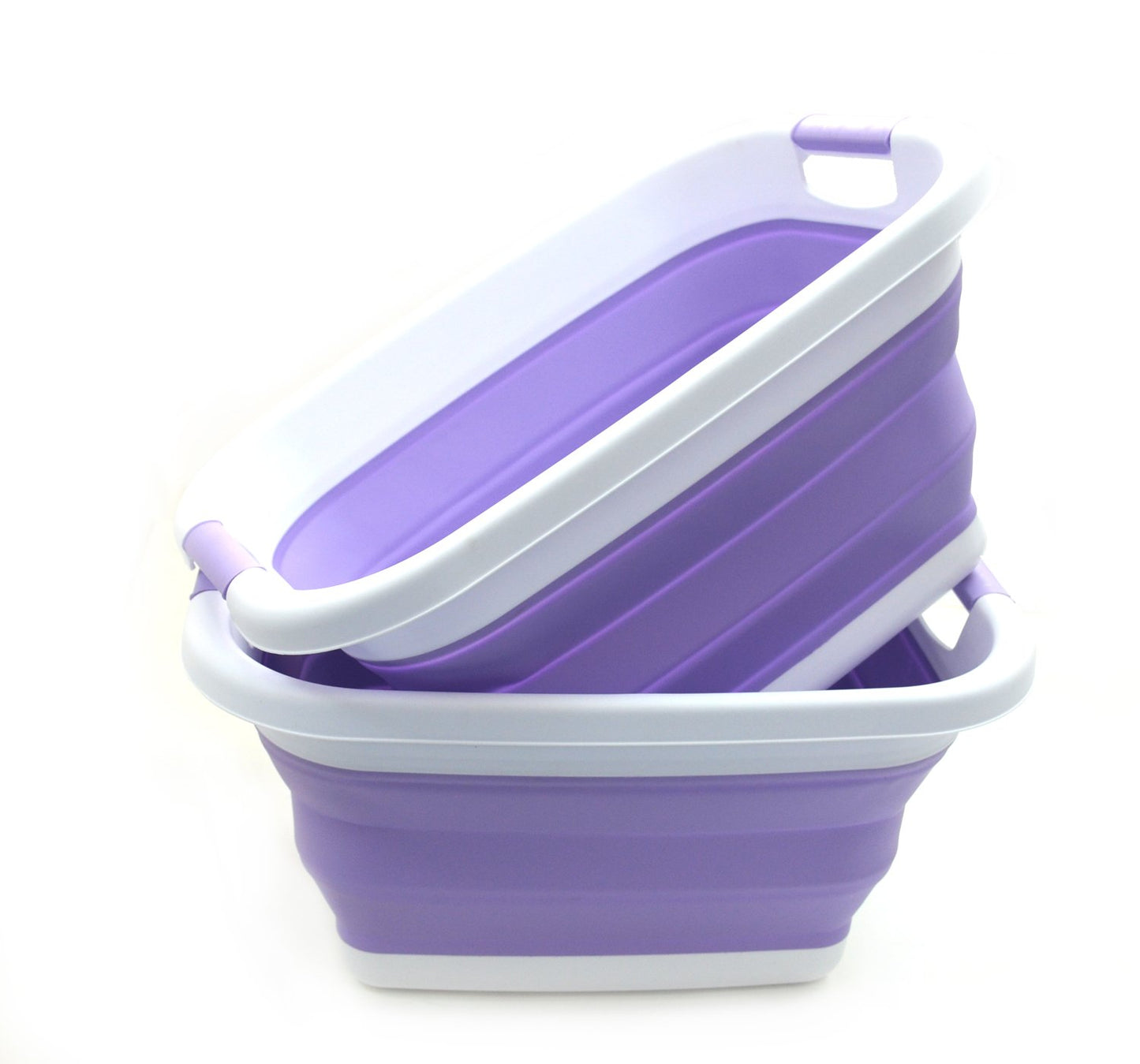 SAMMART Set of 2-21L(5.5 gallon) Collapsible Laundry Basket/Tub-Foldable Storage Container-Portable Washing Bin - Space Saving Hamper, Water capacity: 17L (4.4 gallon)