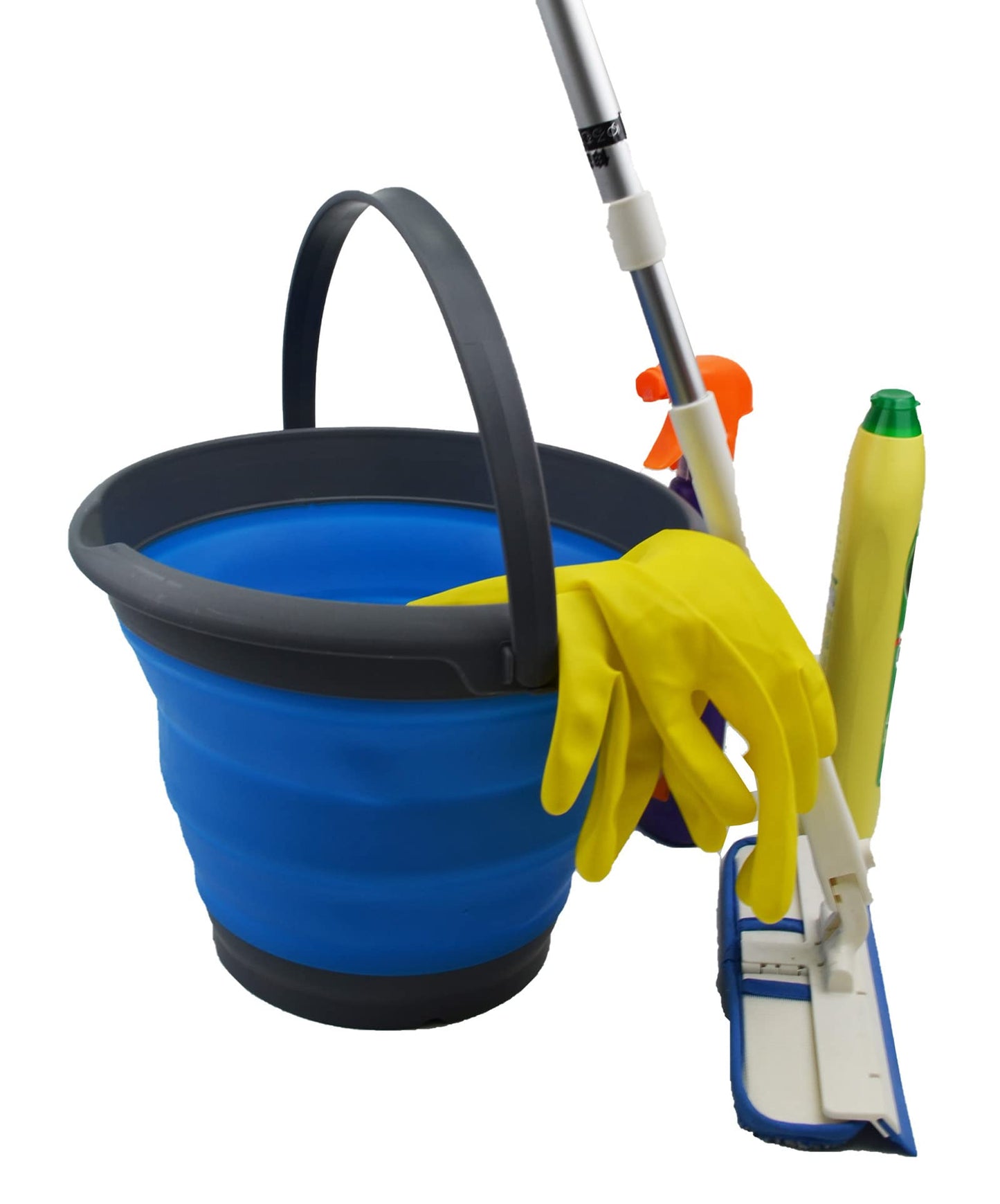 SAMMART 8.5L (2.2 Gallon) Collapsible Plastic Bucket - Foldable Round Tub - Portable Fishing Water Pail - Space Saving Outdoor Waterpot. Size 31cm Dia