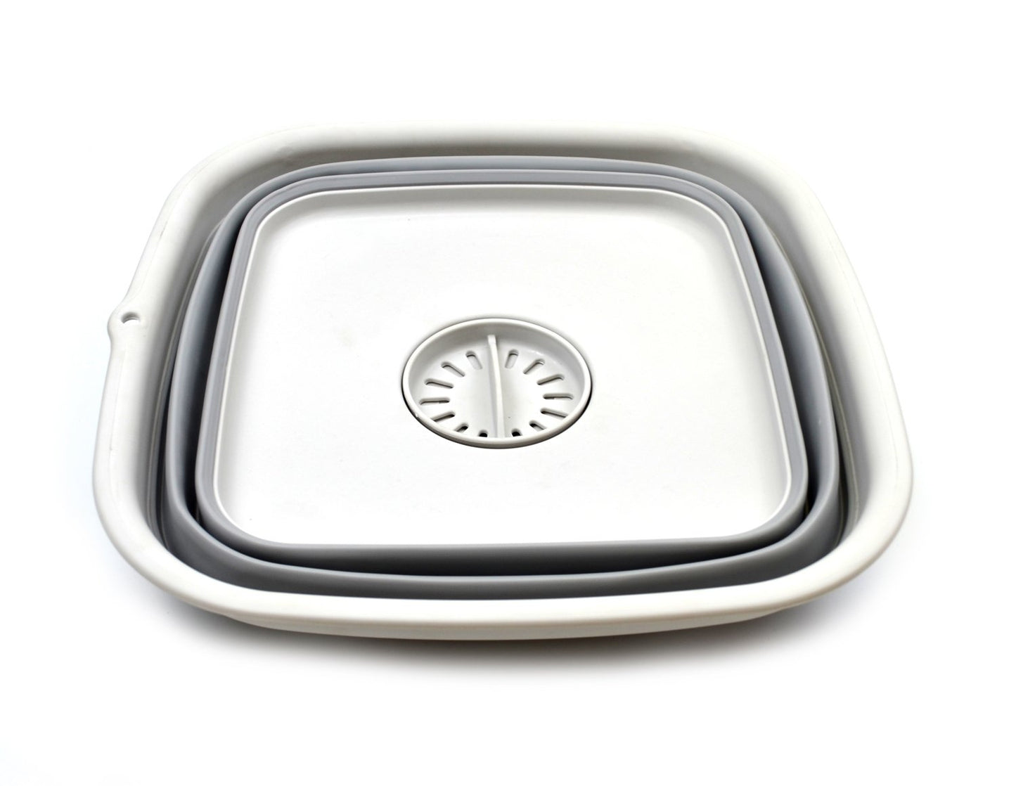 SAMMART 9.3L (2.46Gallon) Collapsible Dishpan with Draining Plug - Foldable Washing Basin - Portable Dish Washing Tub - Space Saving Kitchen Storage Tray