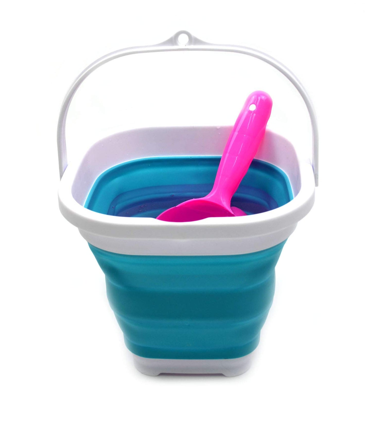 SAMMART 2.6L (0.68 Gallon) Super Mini Sqare Collapsible Plastic Bucket - Foldable Square Tub - Portable Fishing Water Pail - Space Saving Outdoor Waterpot