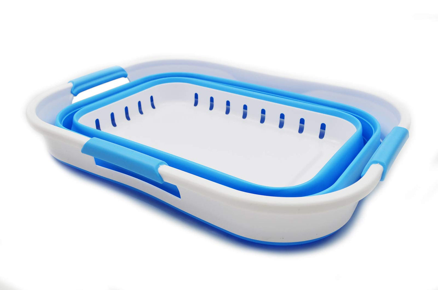 SAMMART 19L (5 Gallon) Collapsible Super Mini 3 Handled Plastic Laundry Basket - Foldable Pop Up Storage Container/Organizer - Space Saving Hamper/Basket