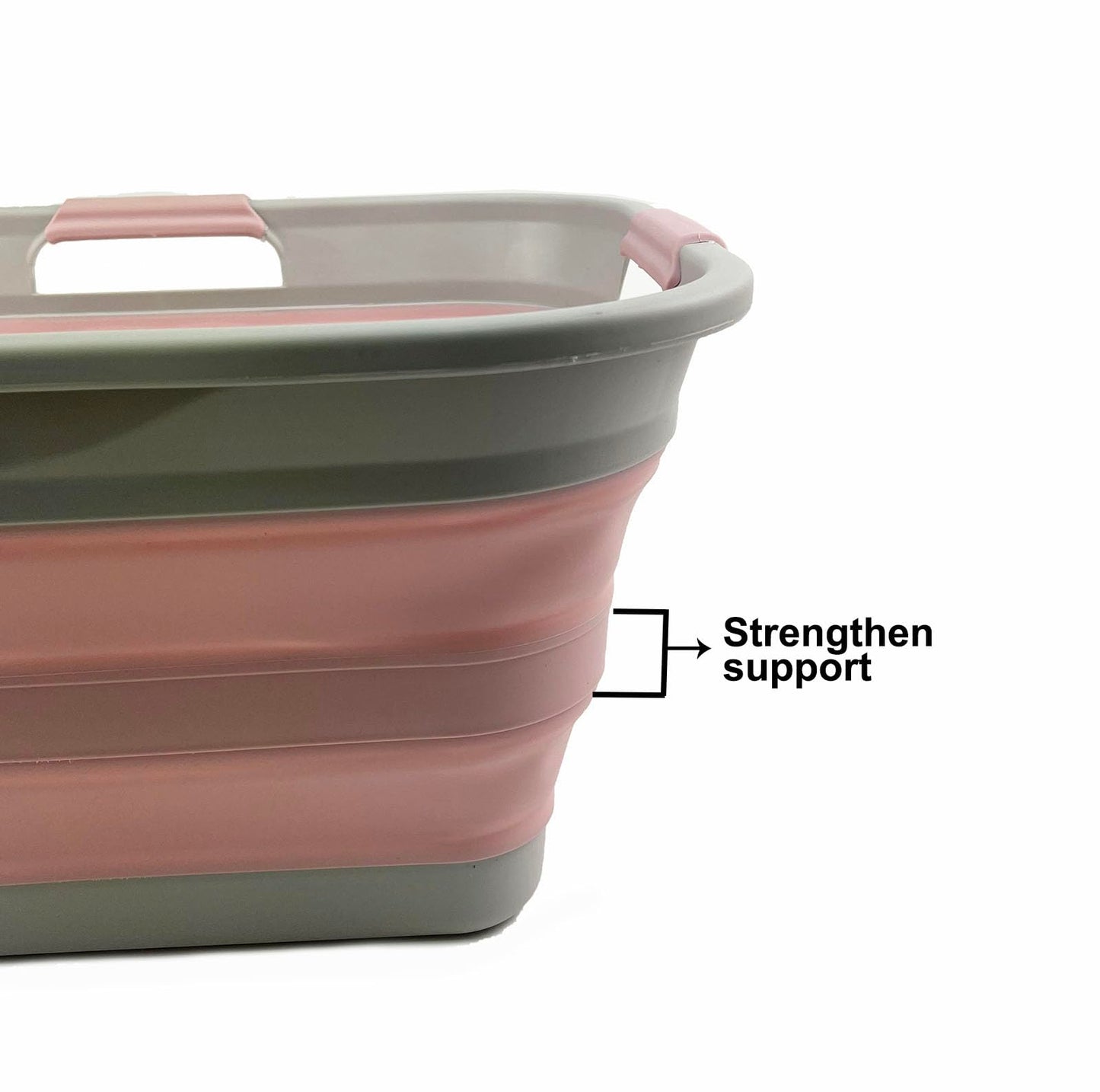 SAMMART 30L (8 gallons) Collapsible Plastic Laundry Washing Tub/Basket-Portable Pop Up Storage Container/Organizer-Foldable Laundry Hamper-Space Saving