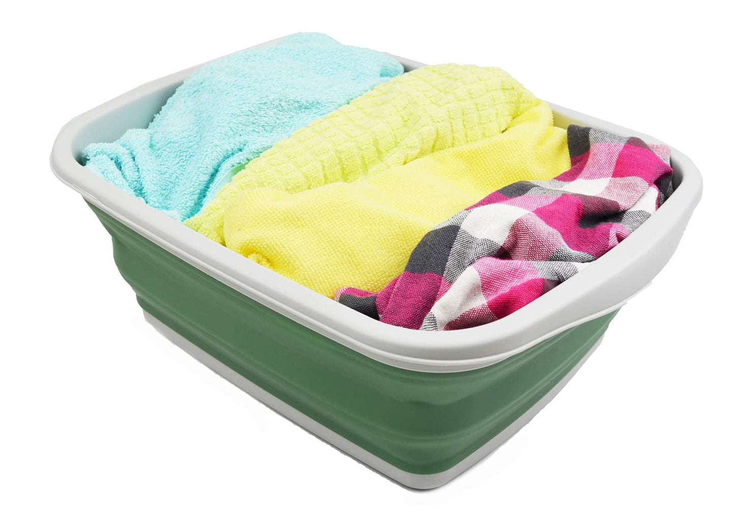 SAMMART 10L (2.6 Gallons) Collapsible Tub - Foldable Dish Tub - Portable Washing Basin - Space Saving Plastic Washtub