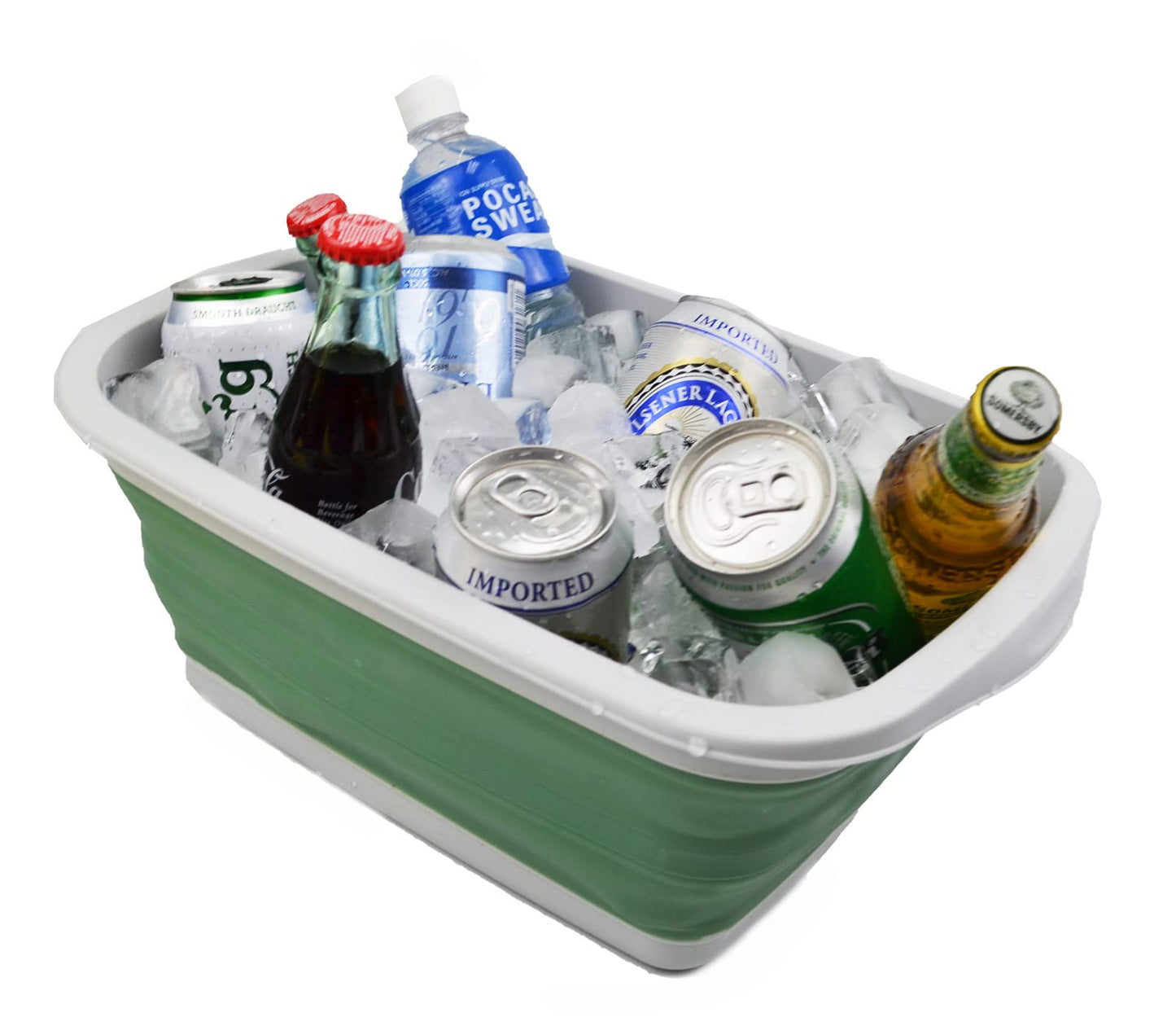 SAMMART 10L (2.6 Gallon) Collapsible Tub-Foldable Dish Tub-Portable Washing Basin-Space Saving Plastic Washtub