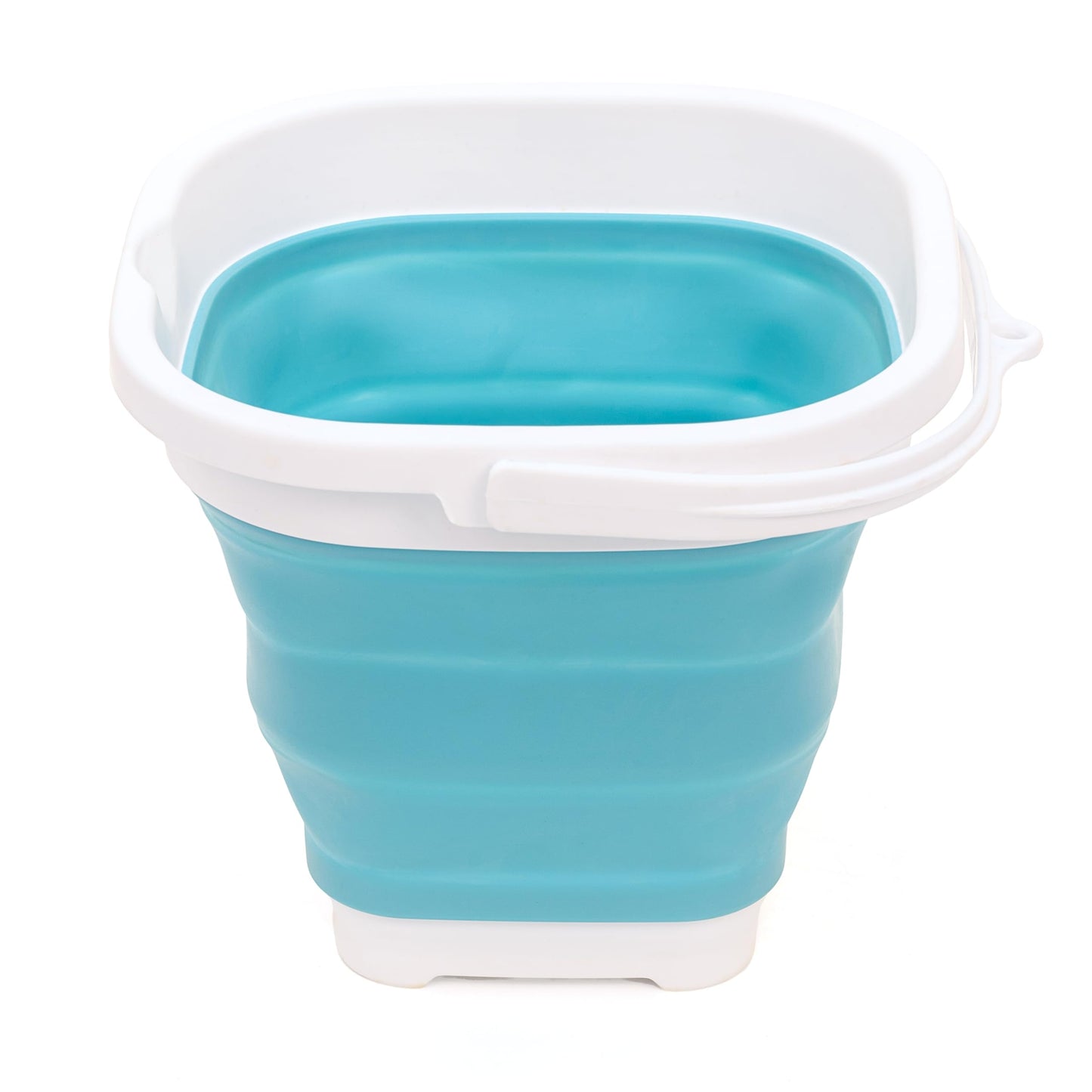 SAMMART 2.6L (0.68 Gallon) Super Mini Sqare Collapsible Plastic Bucket - Foldable Square Tub - Portable Fishing Water Pail - Space Saving Outdoor Waterpot