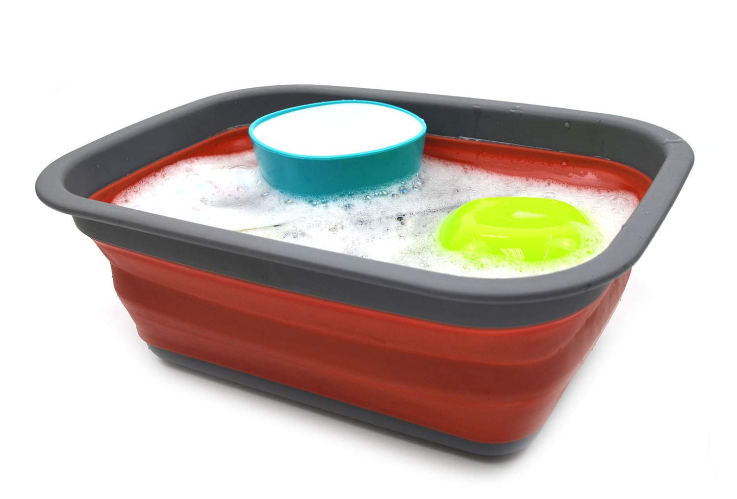 SAMMART 9.2L (2.37Gallon) Collapsible Tub - Portable Outdoor Picnic Basket/Crater - Foldable Shopping Bag - Space Saving Storage Container