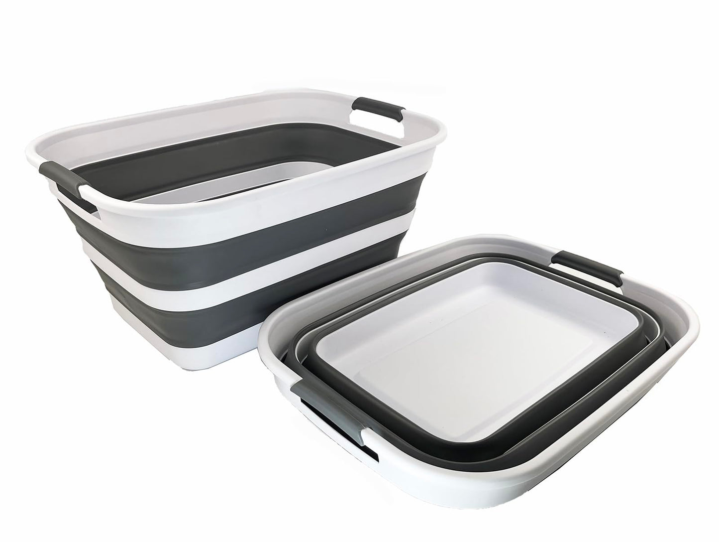 SAMMART 27L (7.1 Gallons) Collapsible Plastic Laundry Basket with Handle-Foldable Pop Up Storage Basket with handle