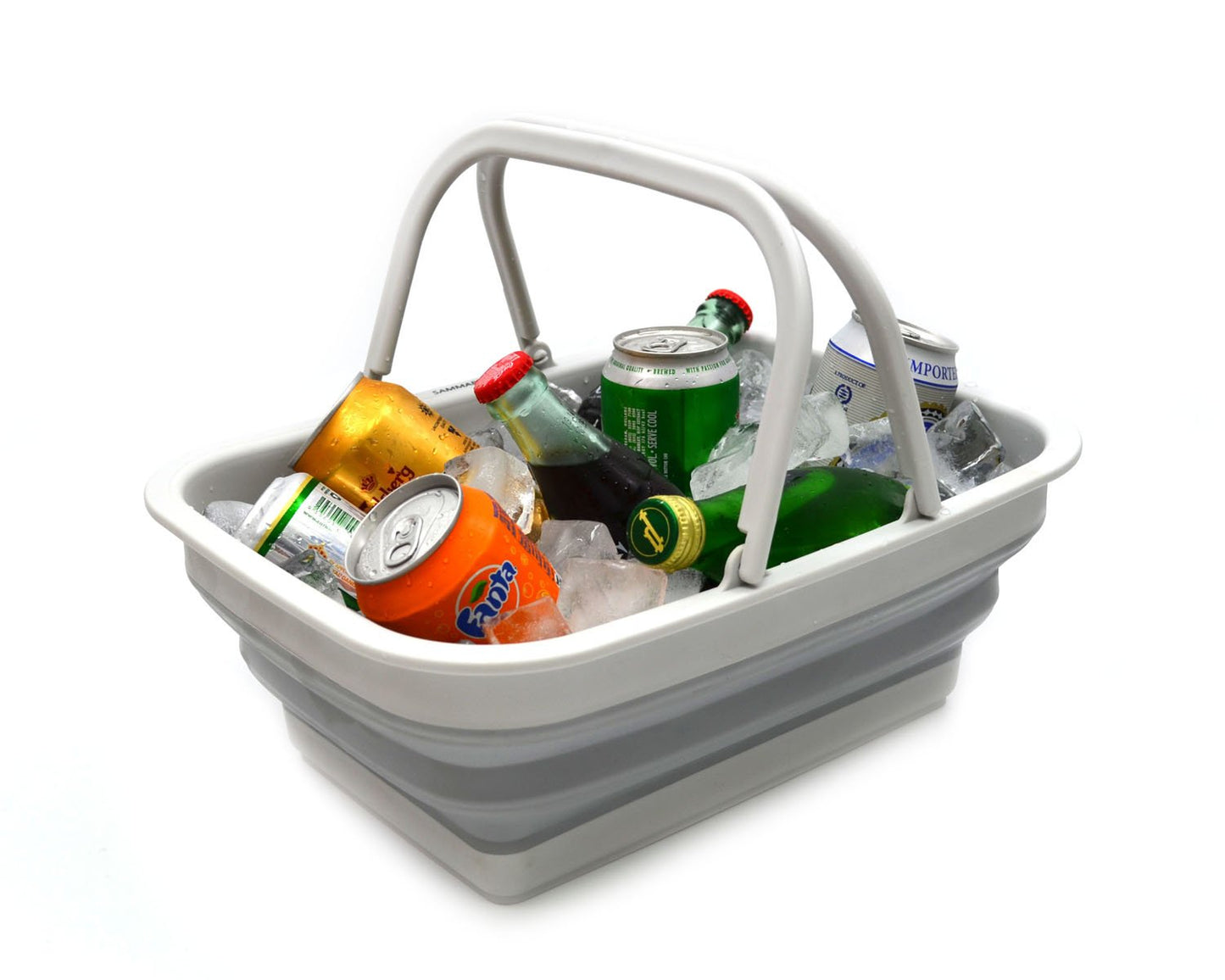 SAMMART SAMMART 9.2L (2.37Gallon) Collapsible Tub with Handle - Portable Outdoor Picnic Basket/Crater - Foldable Shopping Bag - Space Saving Storage Container