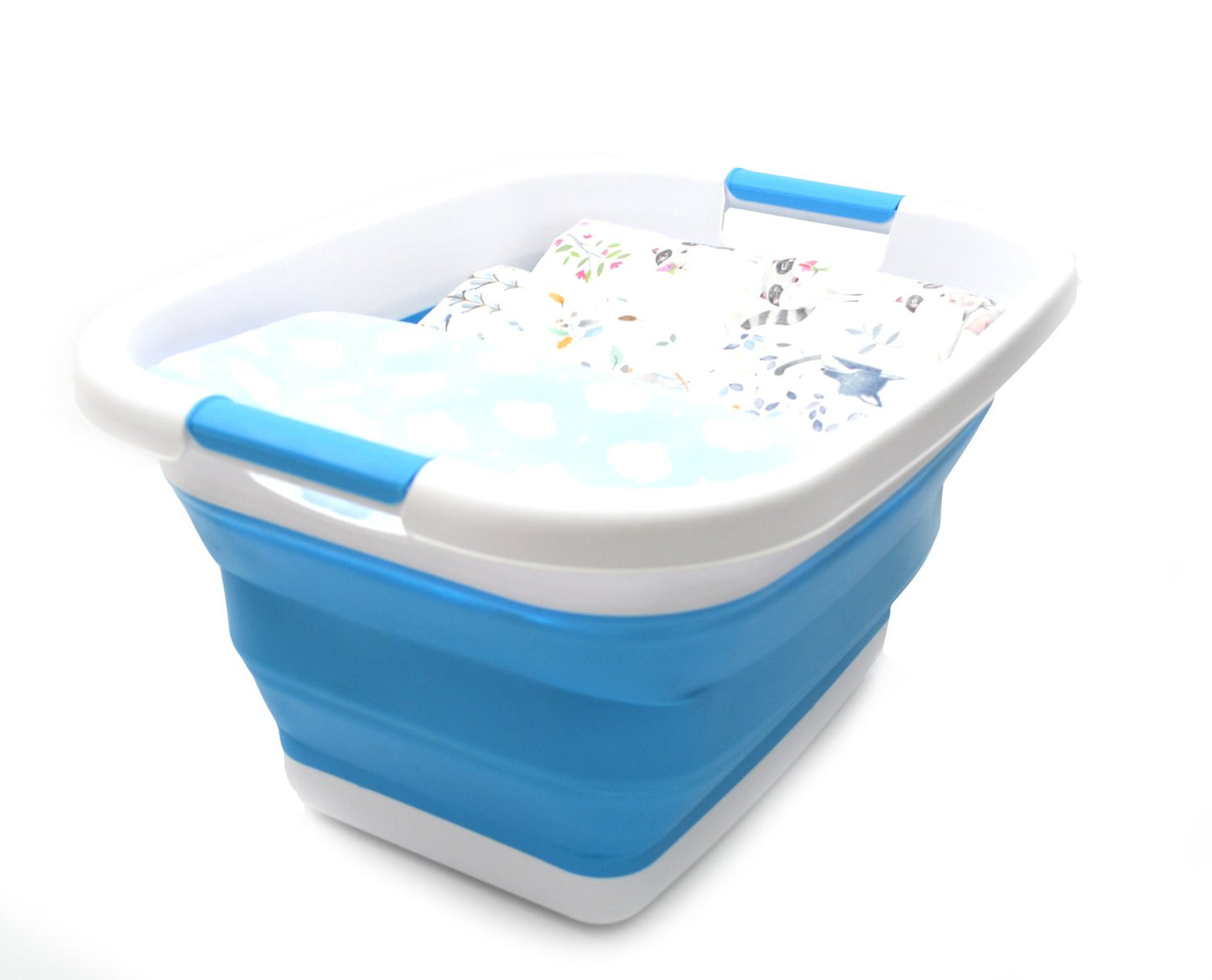 SAMMART Set of 2-21L(5.5 gallon) Collapsible Laundry Basket/Tub-Foldable Storage Container-Portable Washing Bin - Space Saving Hamper, Water capacity: 17L (4.4 gallon)