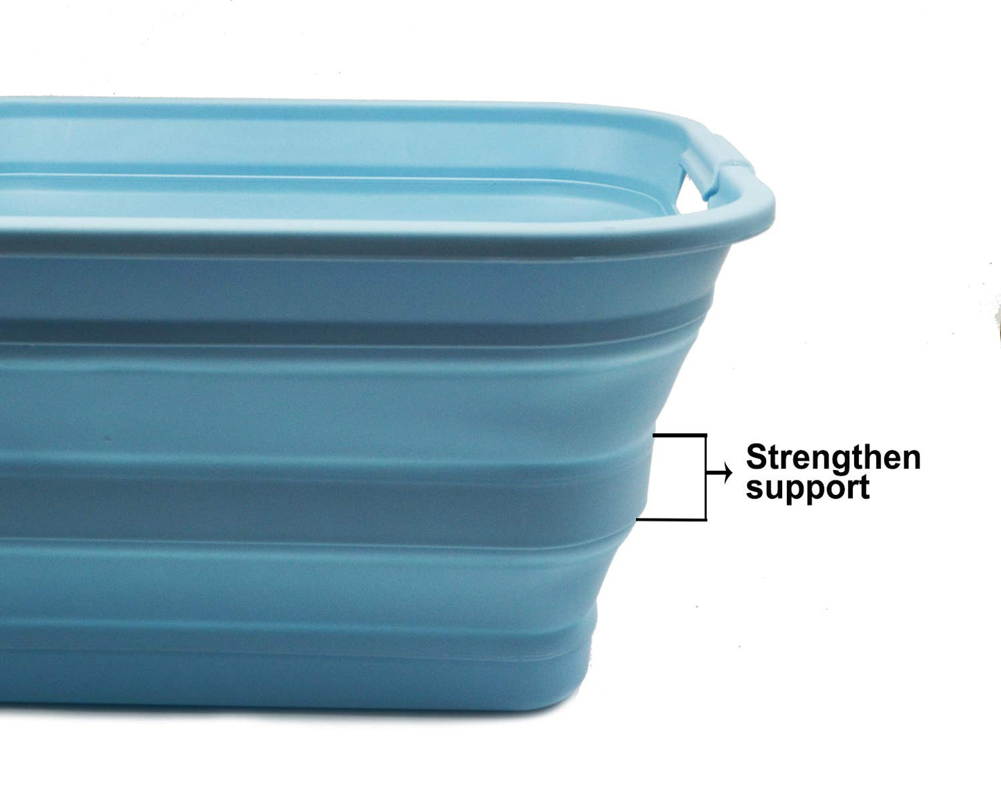 SAMMART 42L (11 Gallon) Collapsible Plastic Laundry Basket-Foldable Pop Up Storage Container/Organizer-Portable Washing Tub-Space Saving Basket, Water Capacity 34L(9 Gallon)