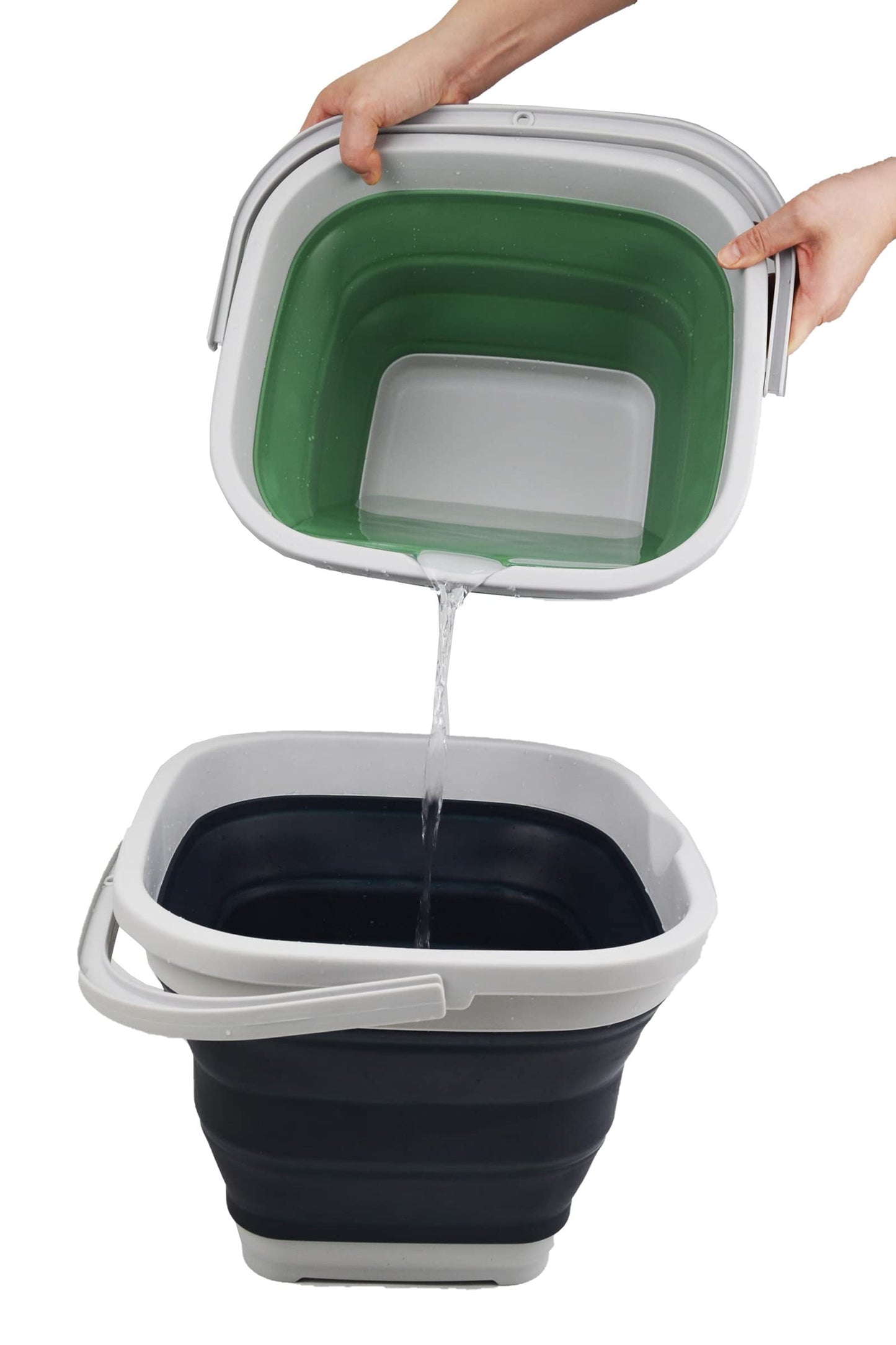 SAMMART 10L (2.6 Gallon) Collapsible Rectangular Handy Basket/Bucket