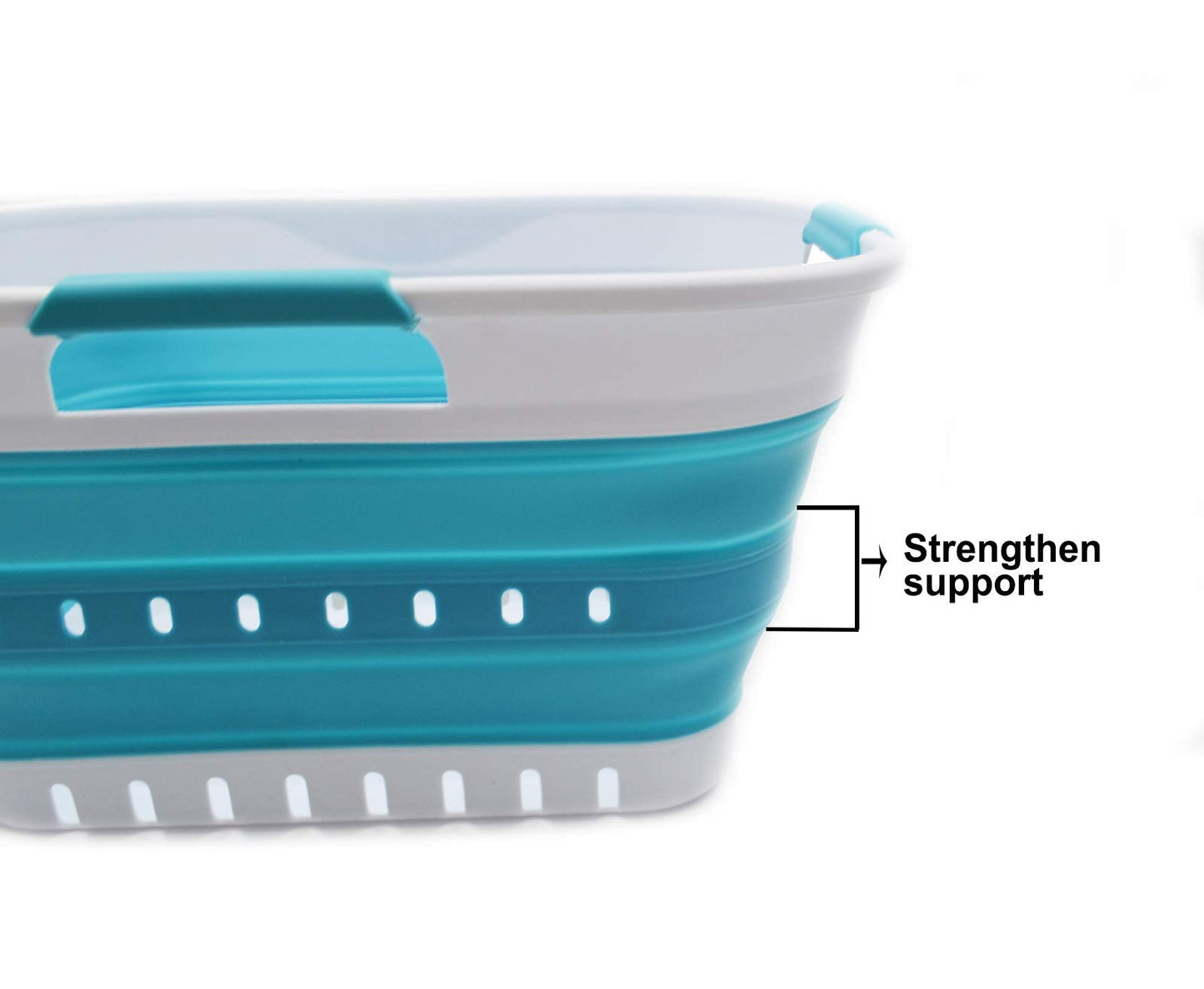 SAMMART 19L (5 Gallon) Collapsible Super Mini 3 Handled Plastic Laundry Basket - Foldable Pop Up Storage Container/Organizer - Space Saving Hamper/Basket