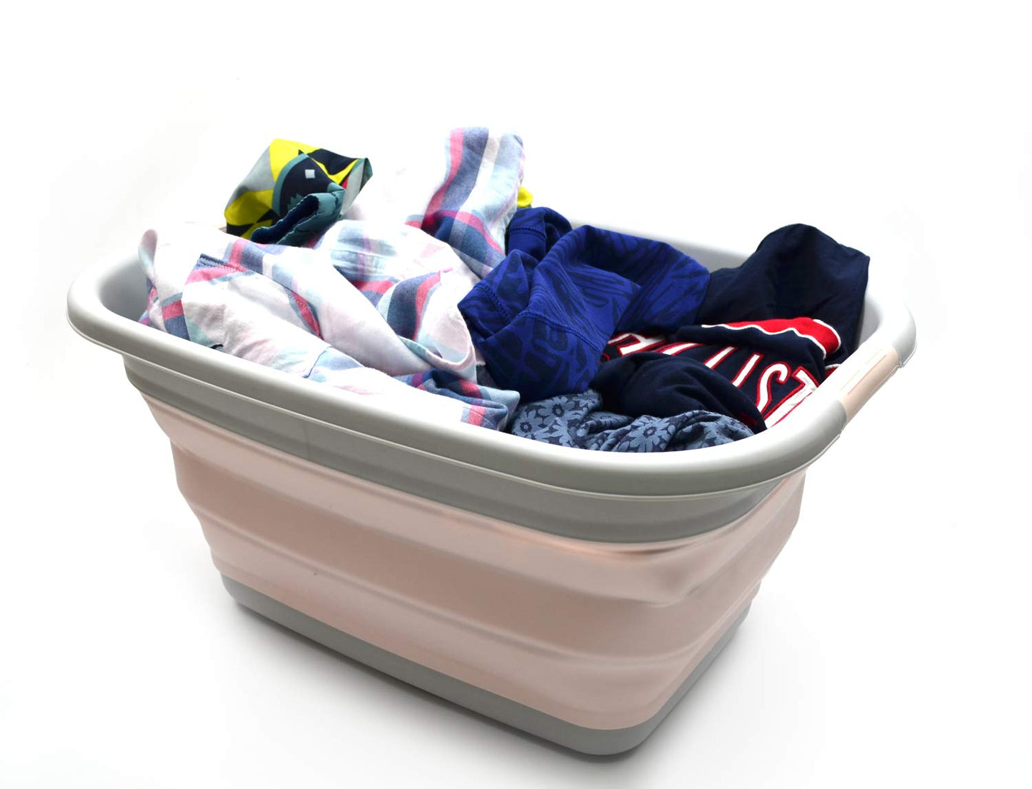 SAMMART 31L (8.1 gallon) Collapsible Plastic Laundry Basket-Pop Up Storage Container - Portable Washing Tub - Space Saving Hamper/Basket, Water capacity: 23L (6 gallon)