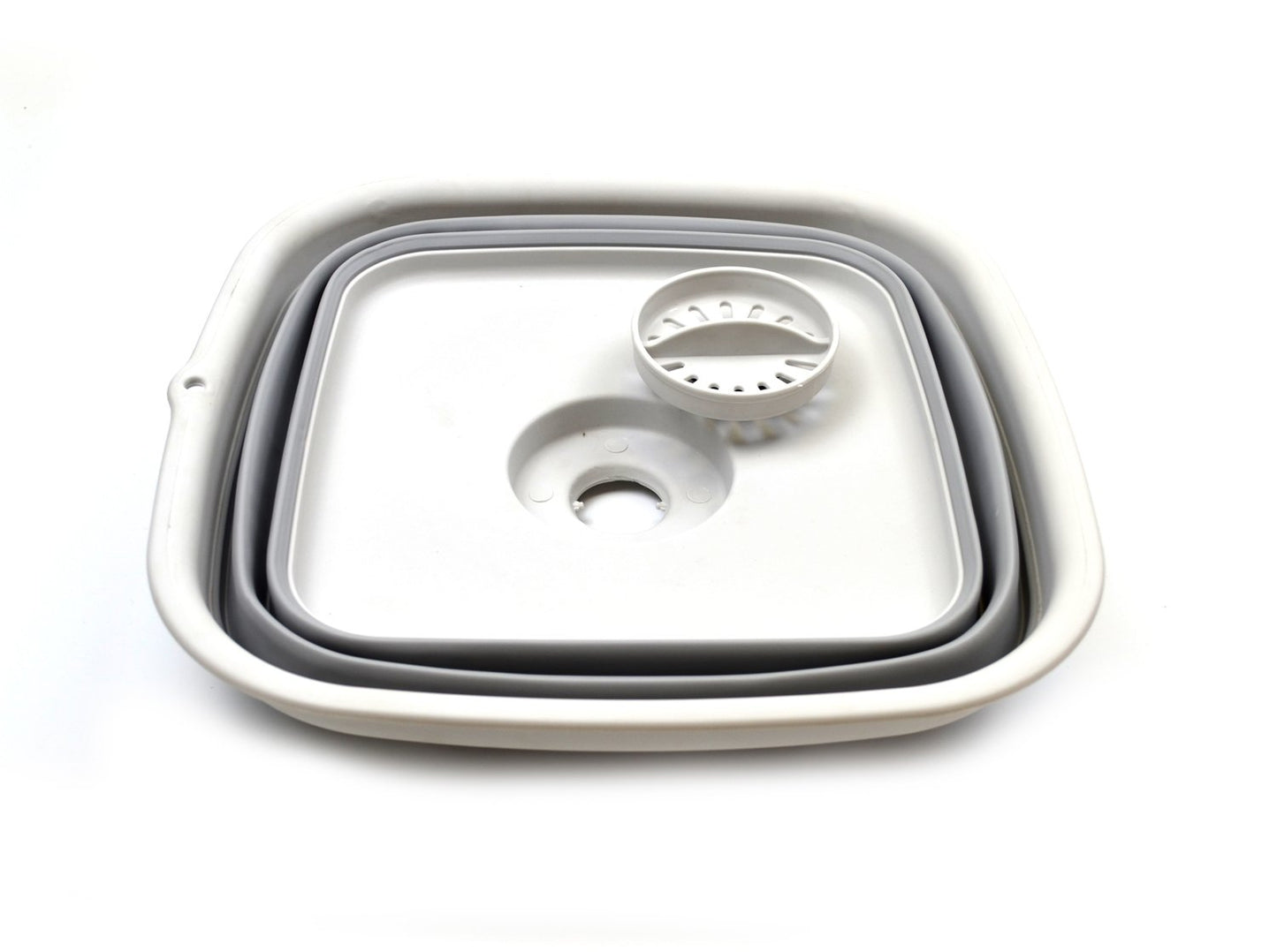 SAMMART 9.3L (2.46Gallon) Collapsible Dishpan with Draining Plug - Foldable Washing Basin - Portable Dish Washing Tub - Space Saving Kitchen Storage Tray