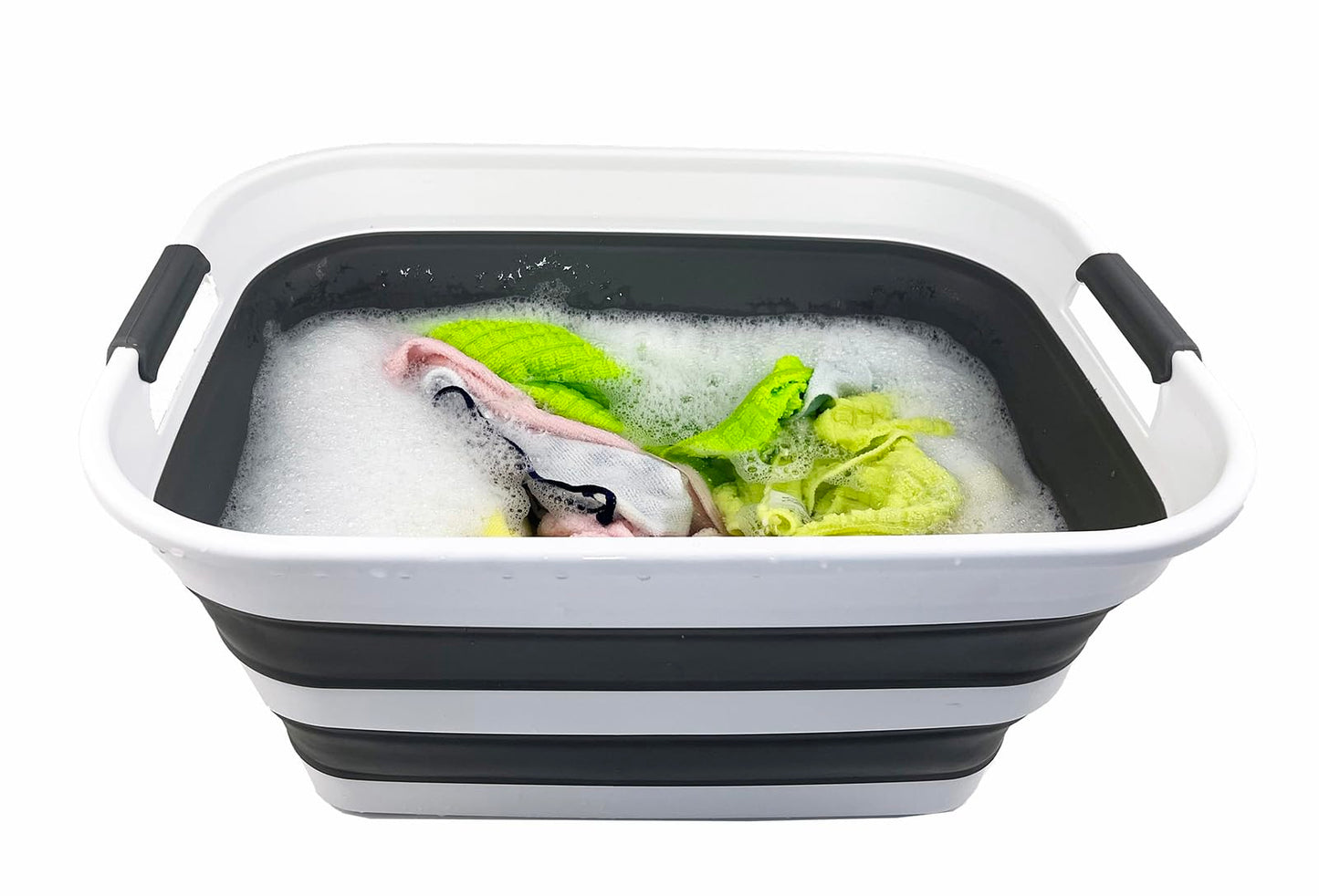 SAMMART 27L (7.1 Gallons) Collapsible Plastic Laundry Basket with Handle-Foldable Pop Up Storage Basket with handle