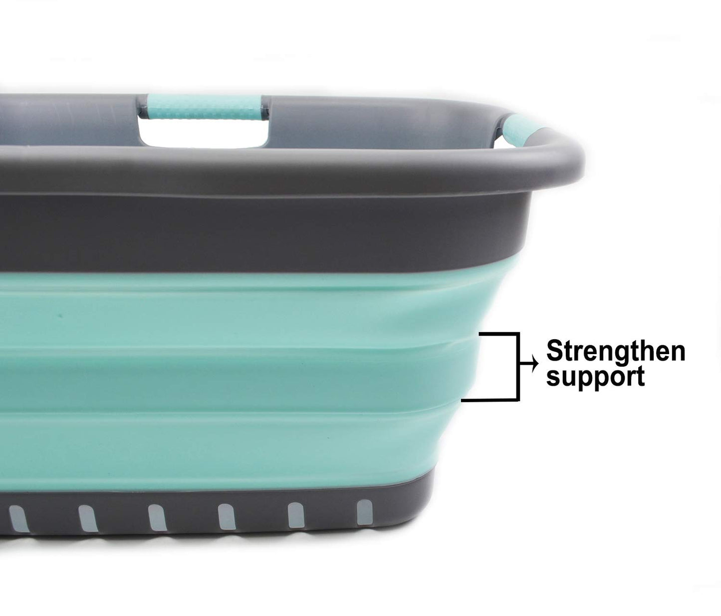 SAMMART 41L (10.8 gallon) Collapsible Plastic Laundry Basket - Foldable Pop Up Storage Container/Organizer - Portable Washing Tub - Space Saving Hamper/Basket