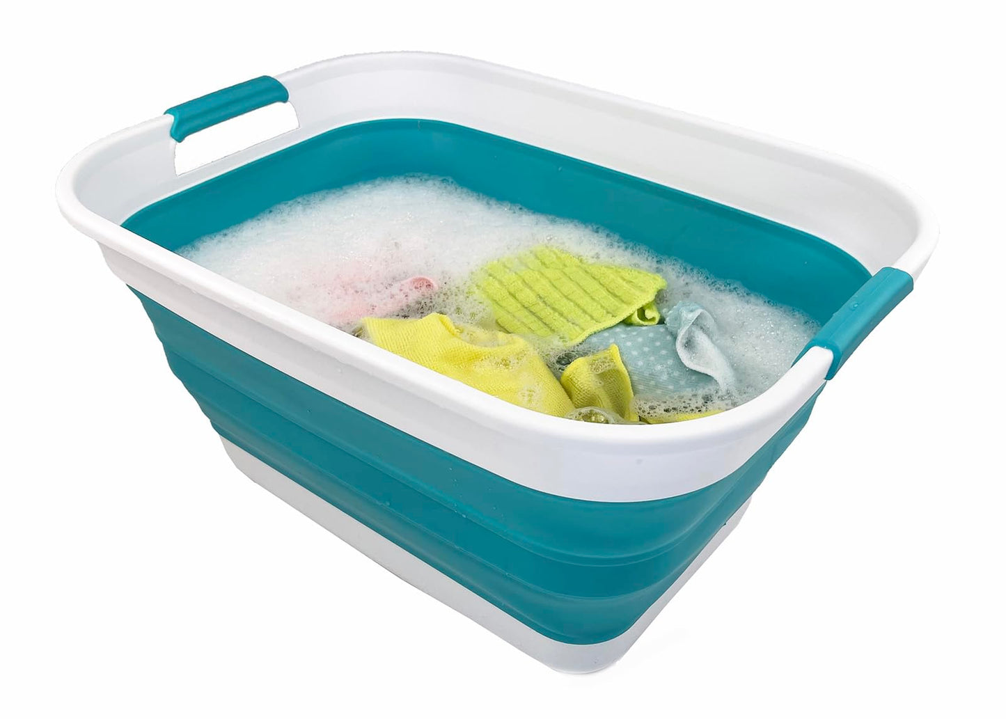 SAMMART 27L (7.1 Gallons) Collapsible Plastic Laundry Basket with Handle-Foldable Pop Up Storage Basket with handle