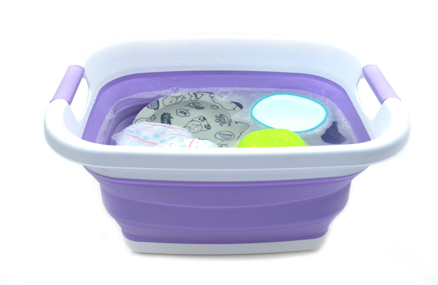 SAMMART Set of 2-21L(5.5 gallon) Collapsible Laundry Basket/Tub-Foldable Storage Container-Portable Washing Bin - Space Saving Hamper, Water capacity: 17L (4.4 gallon)