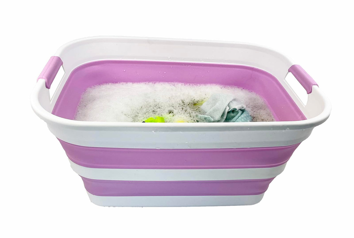 SAMMART 27L (7.1 Gallons) Collapsible Plastic Laundry Basket with Handle-Foldable Pop Up Storage Basket with handle