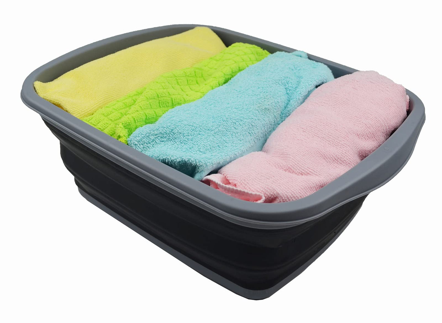 SAMMART 10L (2.6 Gallons) Collapsible Tub - Foldable Dish Tub - Portable Washing Basin - Space Saving Plastic Washtub