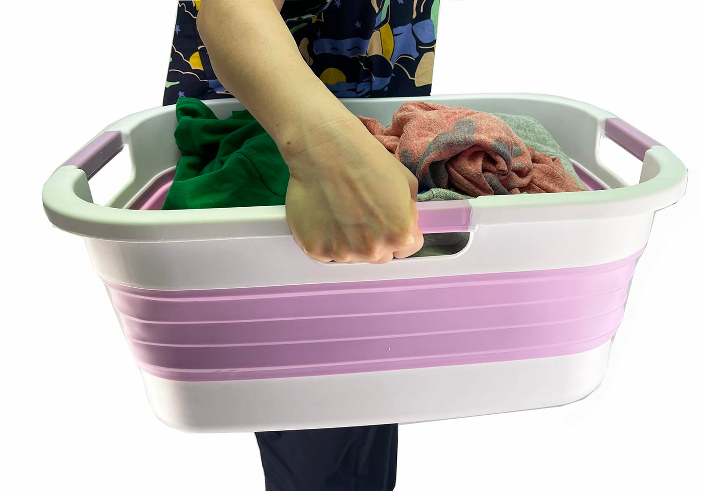 SAMMART 30L (7.9 gallon) Collapsible Plastic Laundry Basket - Foldable Pop Up Storage Container/Organizer - Portable Washing Tub - Space Saving Hamper/Basket