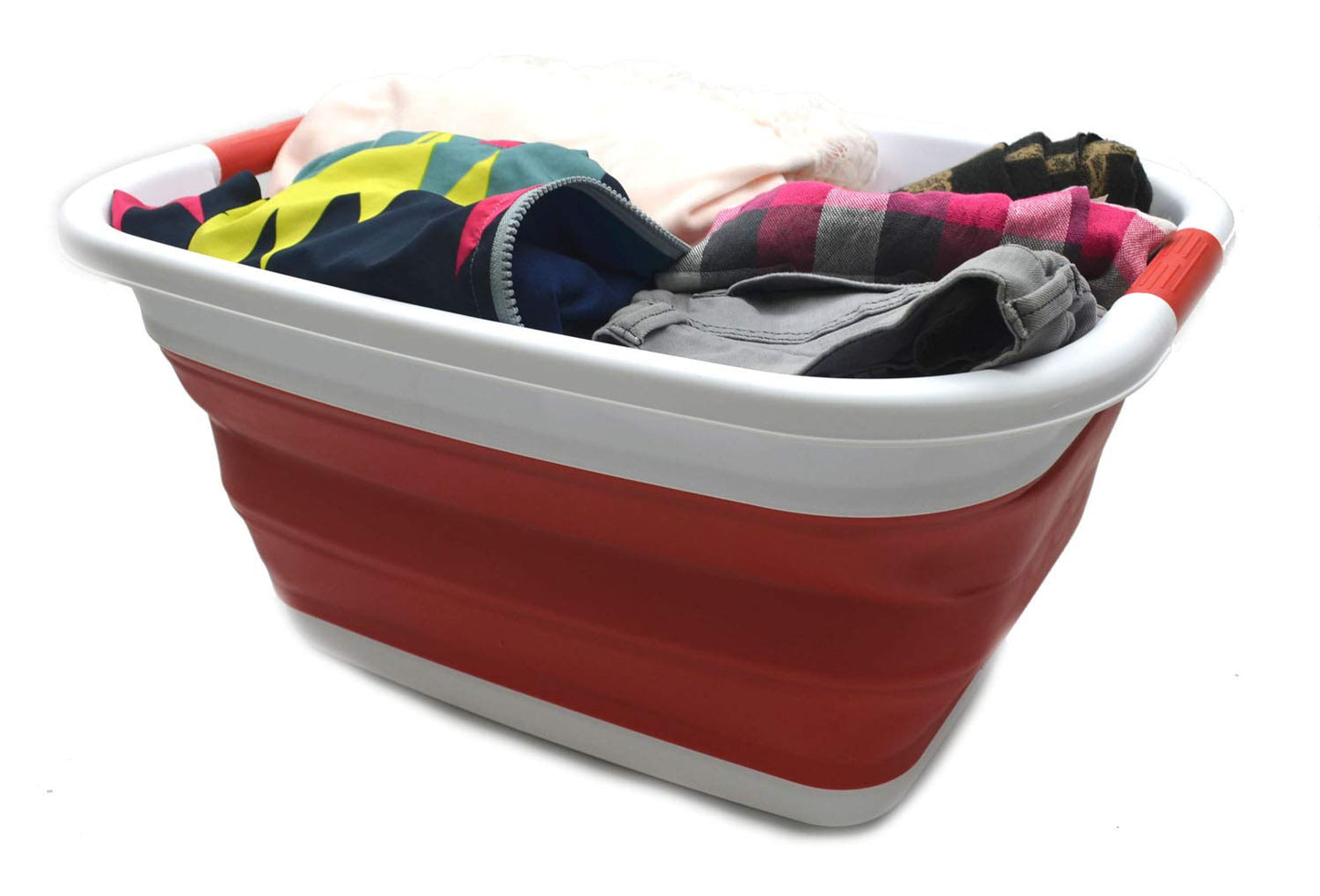 SAMMART 31L (8.1 gallon) Collapsible Plastic Laundry Basket-Pop Up Storage Container - Portable Washing Tub - Space Saving Hamper/Basket, Water capacity: 23L (6 gallon)