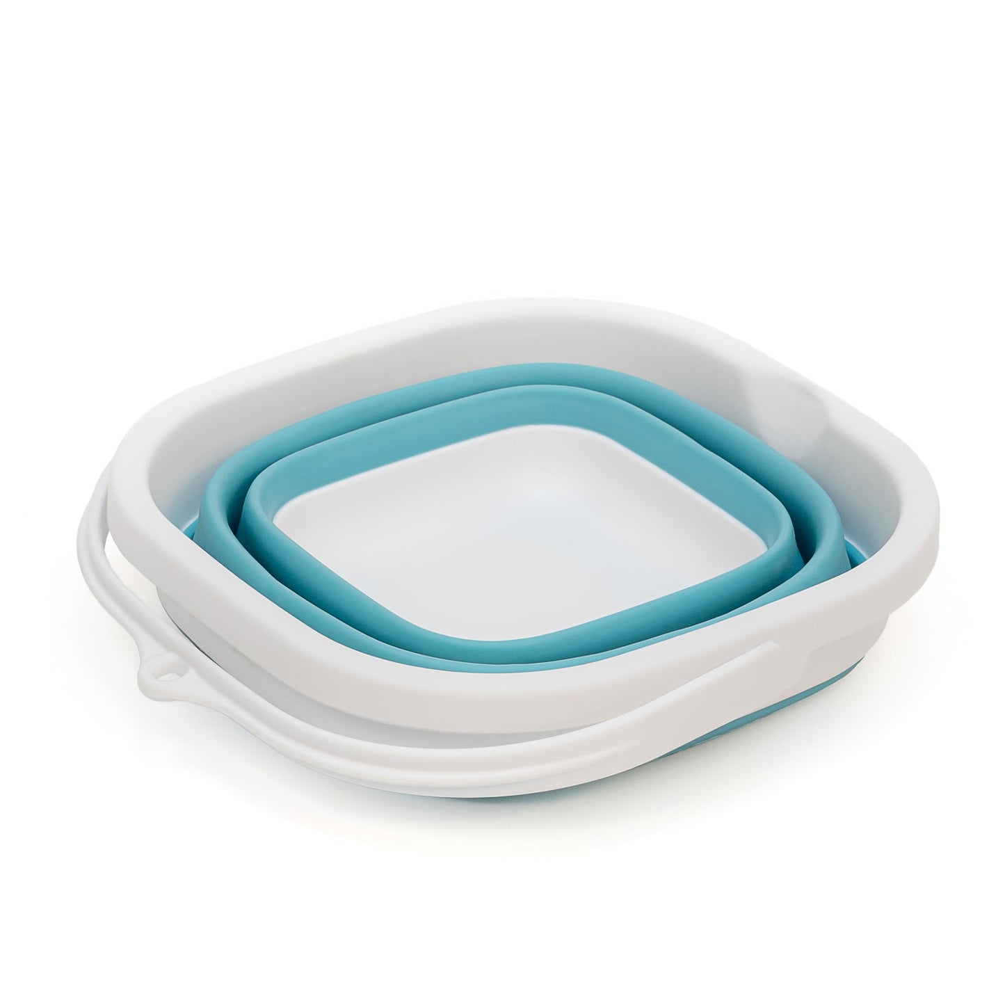 SAMMART 2.6L (0.68 Gallon) Super Mini Sqare Collapsible Plastic Bucket - Foldable Square Tub - Portable Fishing Water Pail - Space Saving Outdoor Waterpot