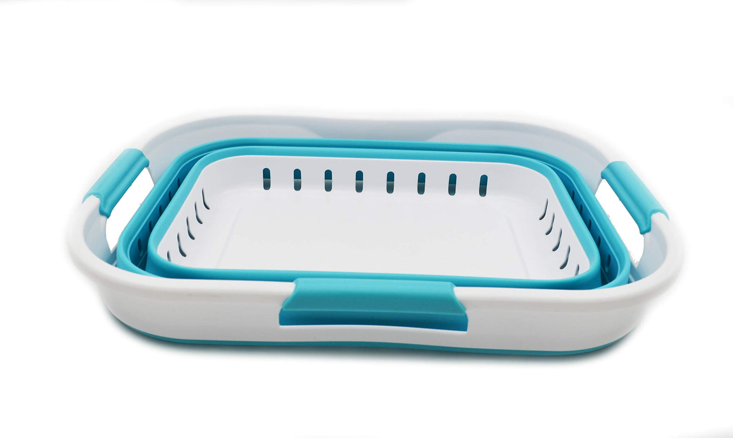 SAMMART 19L (5 Gallon) Collapsible Super Mini 3 Handled Plastic Laundry Basket - Foldable Pop Up Storage Container/Organizer - Space Saving Hamper/Basket