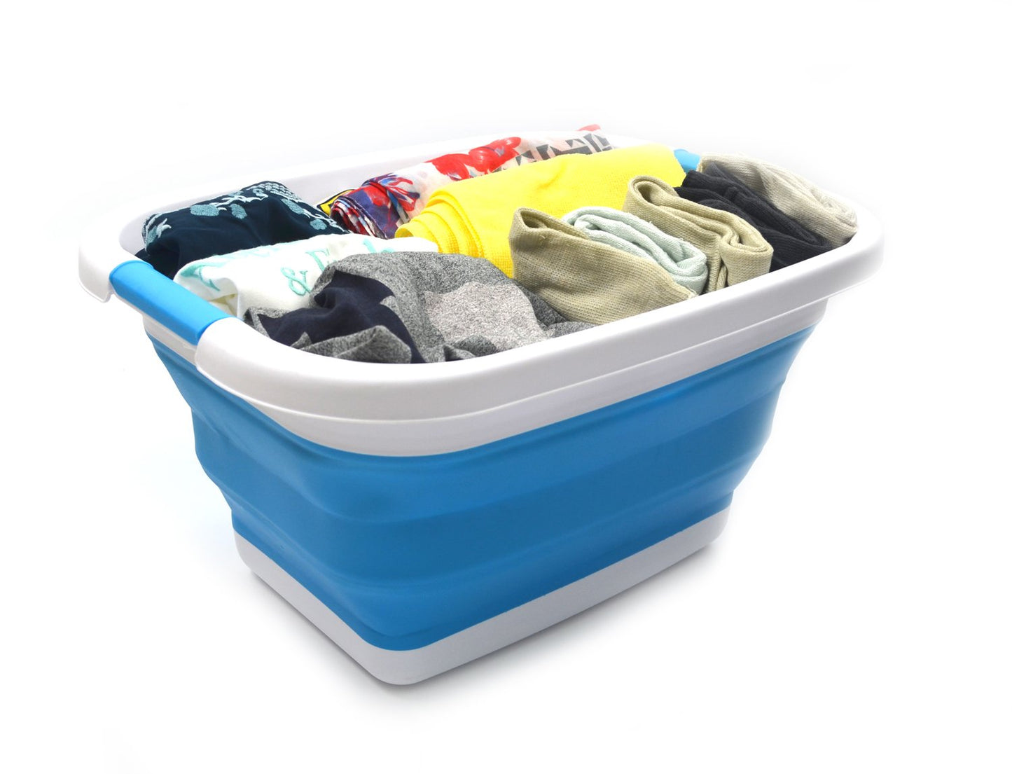 SAMMART 25L (6.6 gallon) Collapsible Laundry Basket/Tub - Foldable Storage Container/Organizer - Portable Washing Bin - Space Saving Hamper, Water capacity: 19L (5 gallon)