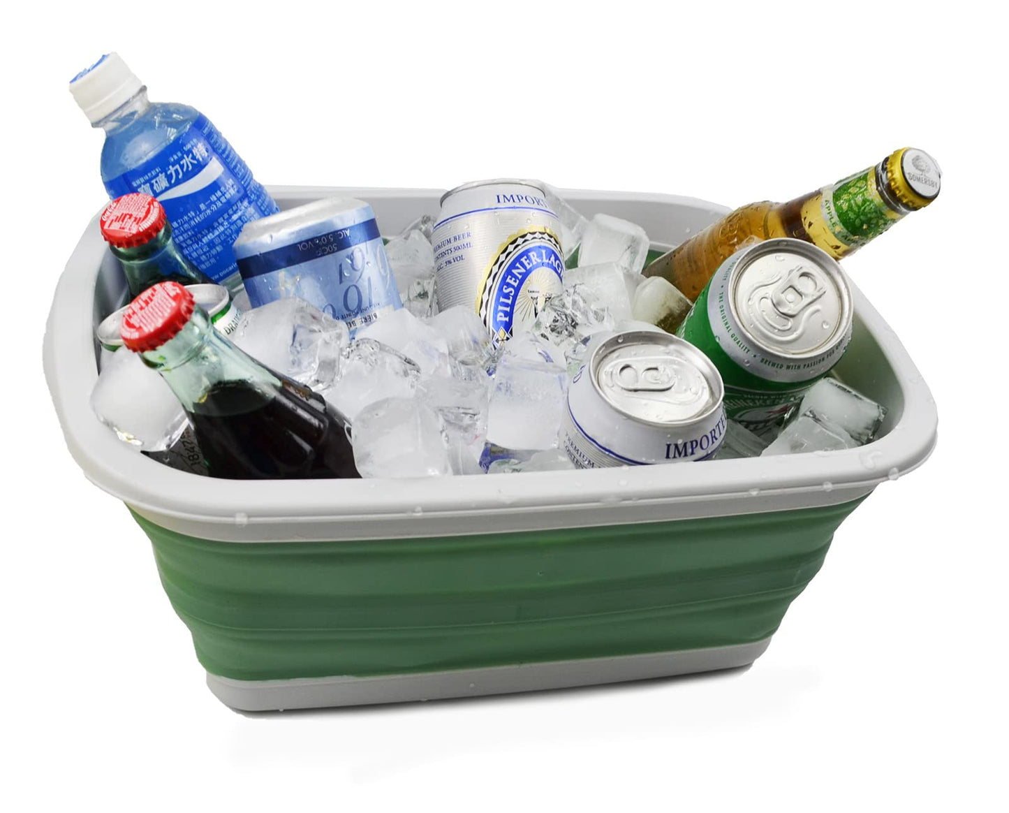 SAMMART 10L (2.6 Gallon) Collapsible Tub-Foldable Dish Tub-Portable Washing Basin-Space Saving Plastic Washtub
