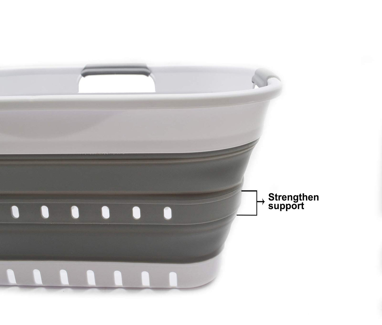 SAMMART 19L (5 Gallon) Collapsible Super Mini 3 Handled Plastic Laundry Basket - Foldable Pop Up Storage Container/Organizer - Space Saving Hamper/Basket