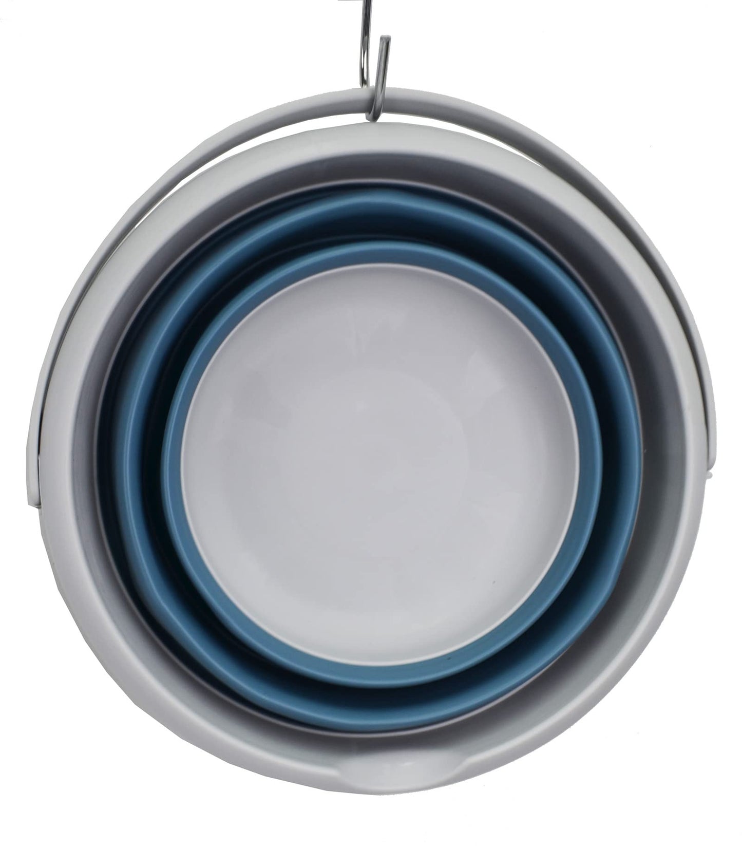 SAMMART 8.5L (2.2 Gallon) Collapsible Plastic Bucket - Foldable Round Tub - Portable Fishing Water Pail - Space Saving Outdoor Waterpot. Size 31cm Dia