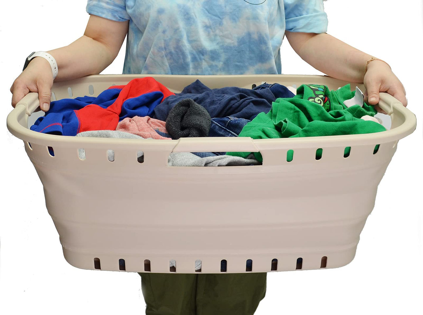 SAMMART 44L (11.62 gallon) Collapsible Plastic Laundry Basket - Foldable Pop Up Storage Container/Organizer - Portable Washing Tub - Space Saving Hamper/Basket