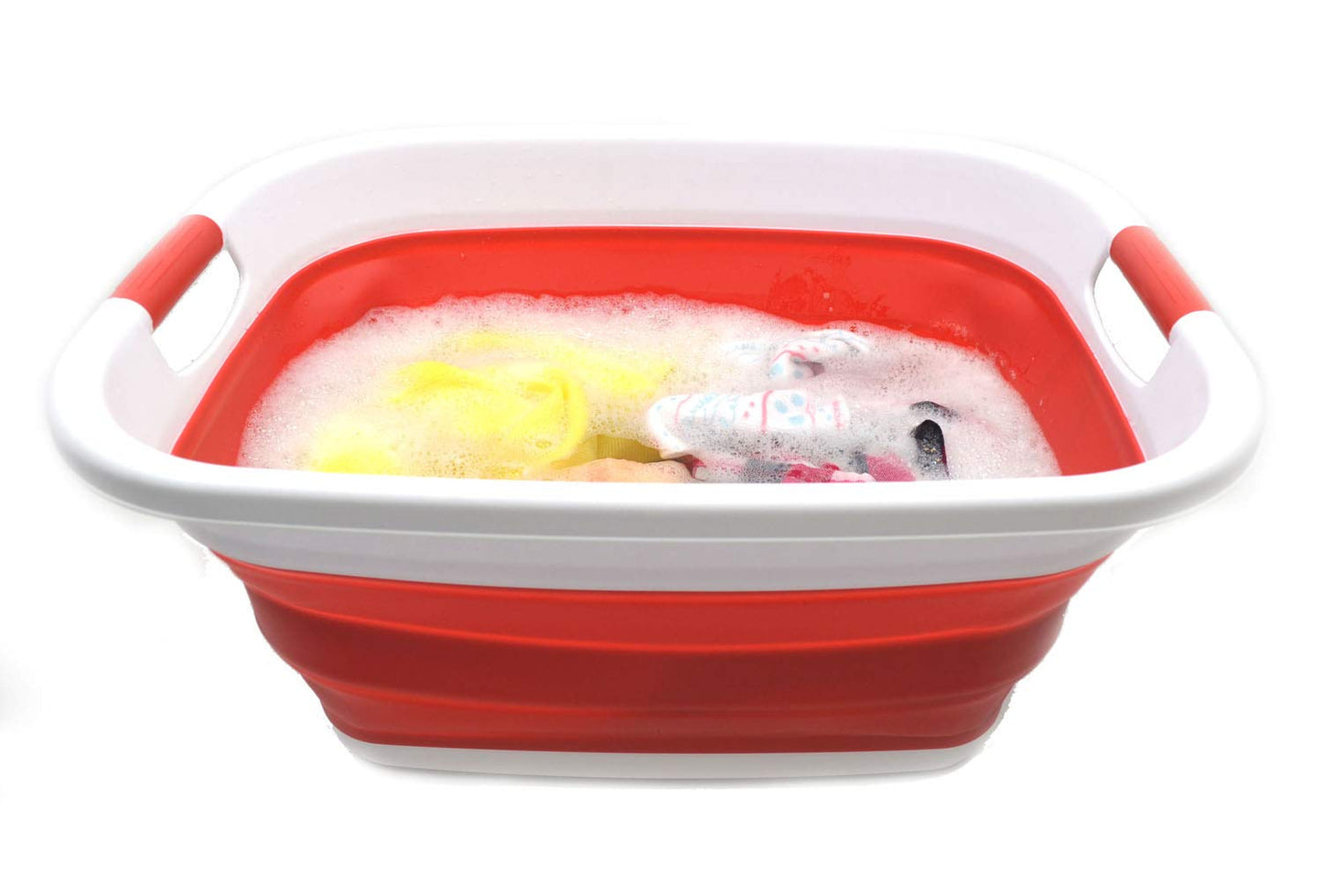SAMMART 31L (8.1 gallon) Collapsible Plastic Laundry Basket-Pop Up Storage Container - Portable Washing Tub - Space Saving Hamper/Basket, Water capacity: 23L (6 gallon)