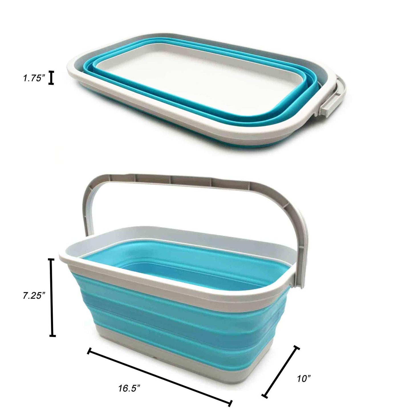 SAMMART 11.6L (3.06 Gallon) Collapsible Rectangular Handy Basket/Bucket