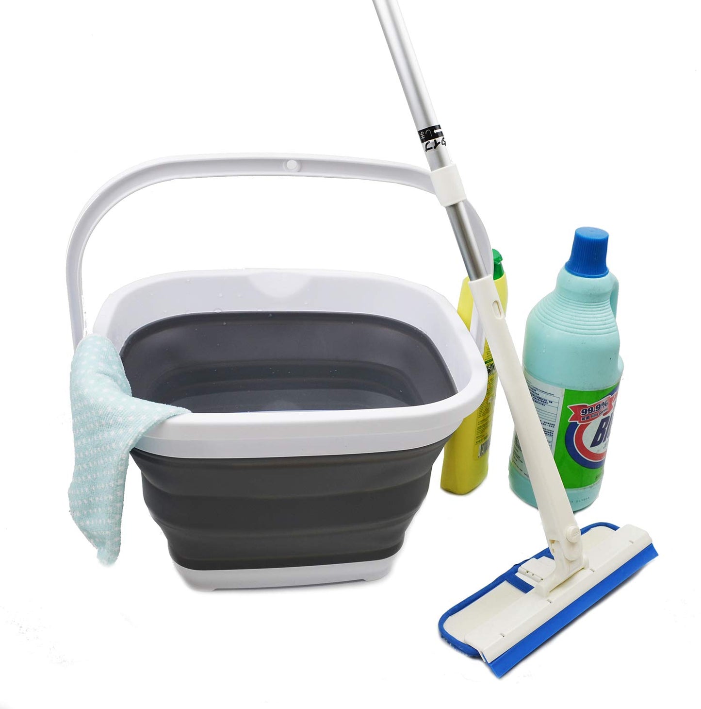 SAMMART 10L (2.6 Gallon) Collapsible Rectangular Handy Basket/Bucket