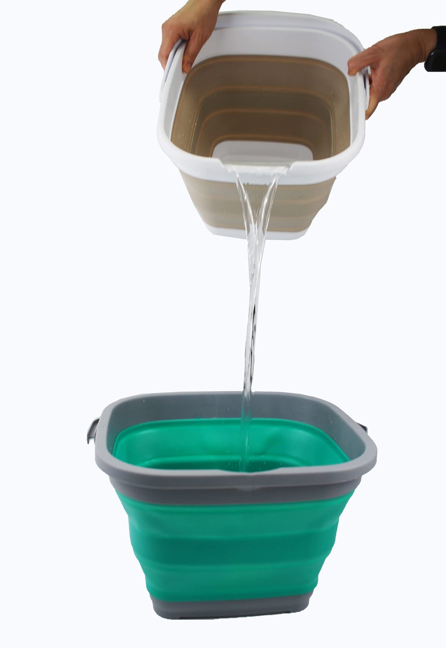 SAMMART 10L (2.6 Gallon) Collapsible Rectangular Handy Basket/Bucket