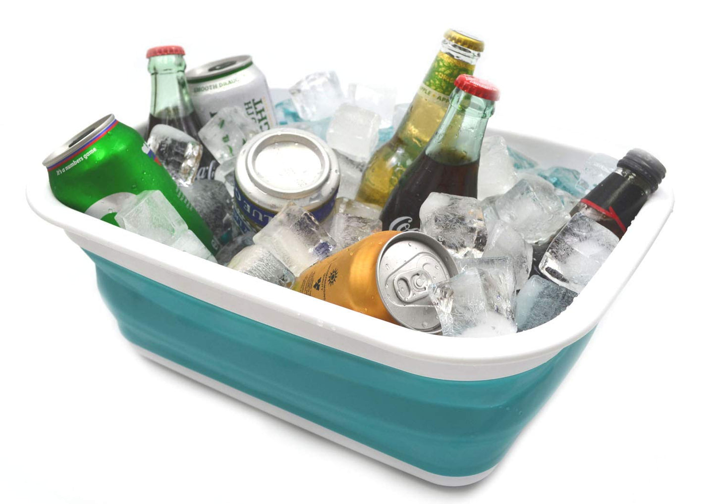SAMMART 9.2L (2.37Gallon) Collapsible Tub - Portable Outdoor Picnic Basket/Crater - Foldable Shopping Bag - Space Saving Storage Container