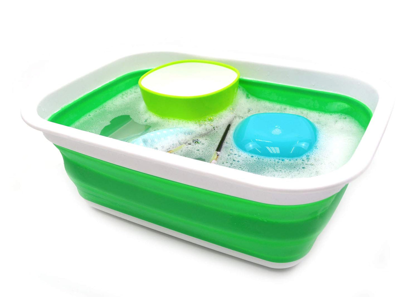 SAMMART 9.2L (2.37Gallon) Collapsible Tub - Portable Outdoor Picnic Basket/Crater - Foldable Shopping Bag - Space Saving Storage Container