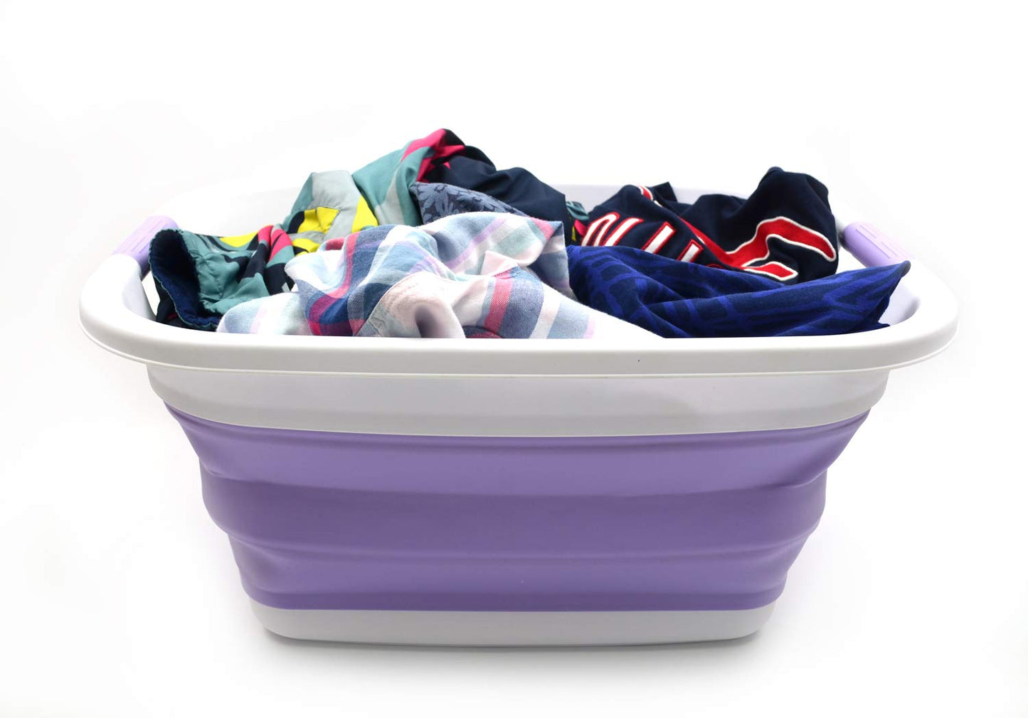 SAMMART 31L (8.1 gallon) Collapsible Plastic Laundry Basket-Pop Up Storage Container - Portable Washing Tub - Space Saving Hamper/Basket, Water capacity: 23L (6 gallon)