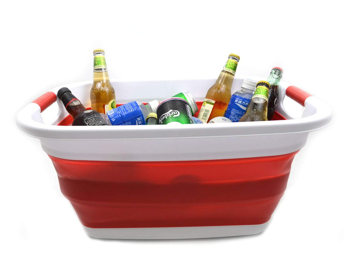 SAMMART 31L (8.1 gallon) Collapsible Plastic Laundry Basket-Pop Up Storage Container - Portable Washing Tub - Space Saving Hamper/Basket, Water capacity: 23L (6 gallon)