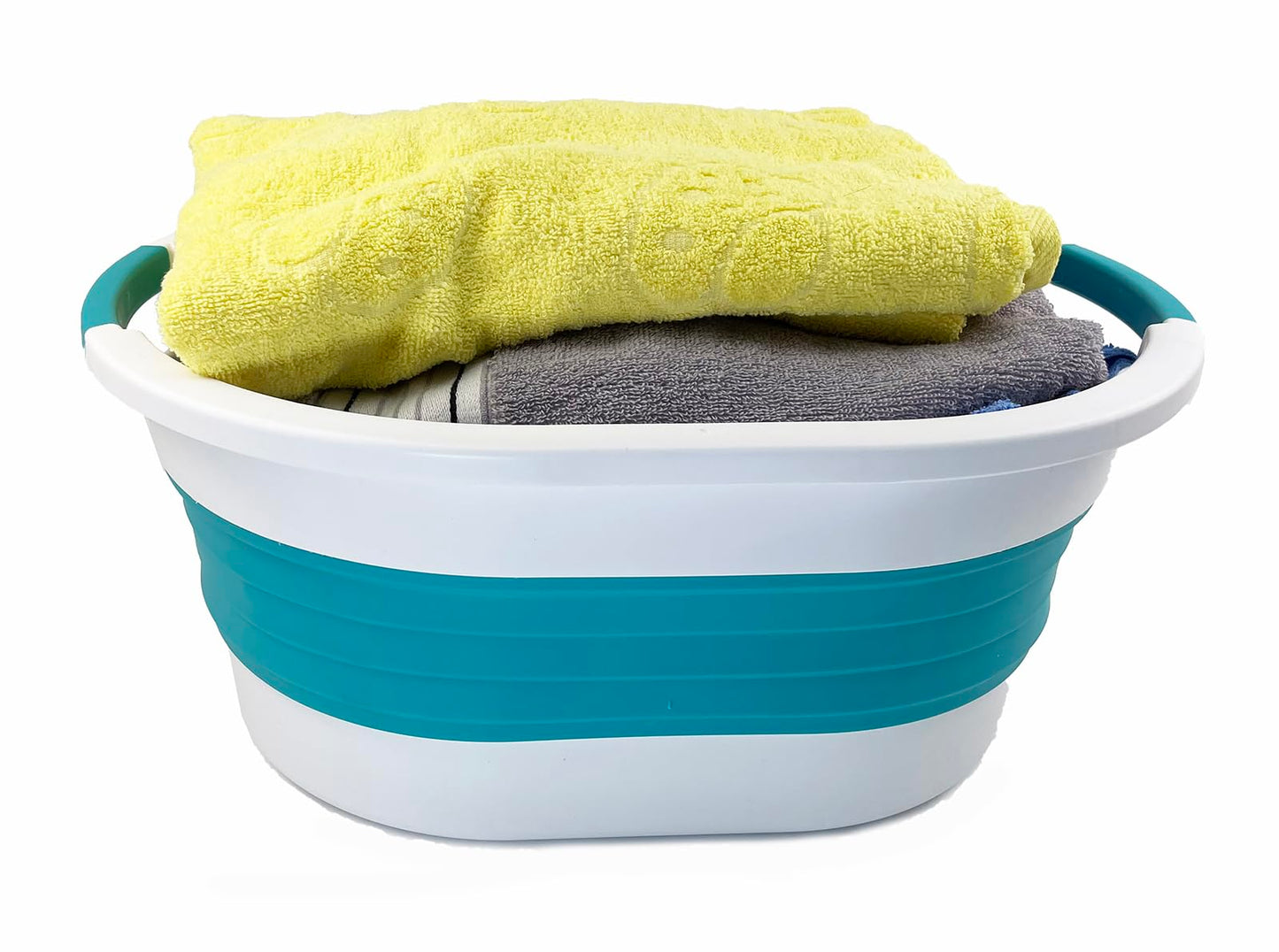 SAMMART 23L (6 gallon) Collapsible Plastic Laundry Basket - Foldable Pop Up Storage Container/Organizer - Portable Washing Tub - Space Saving Hamper/Basket