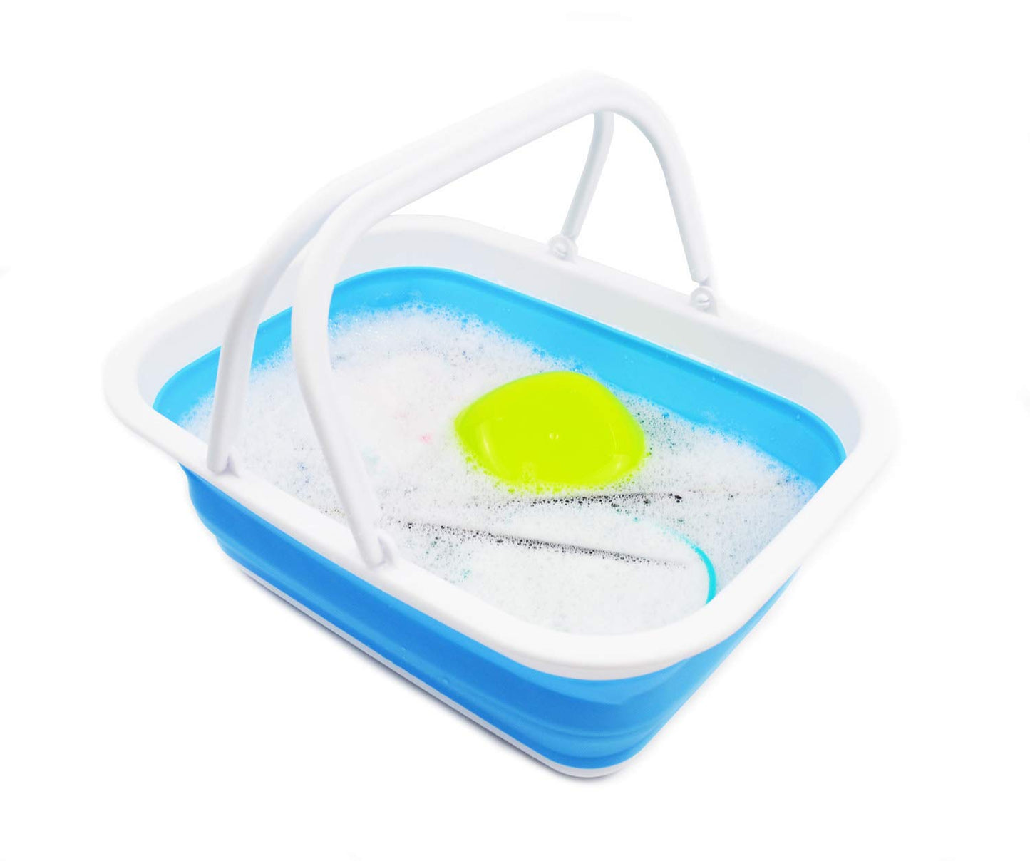 SAMMART SAMMART 9.2L (2.37Gallon) Collapsible Tub with Handle - Portable Outdoor Picnic Basket/Crater - Foldable Shopping Bag - Space Saving Storage Container