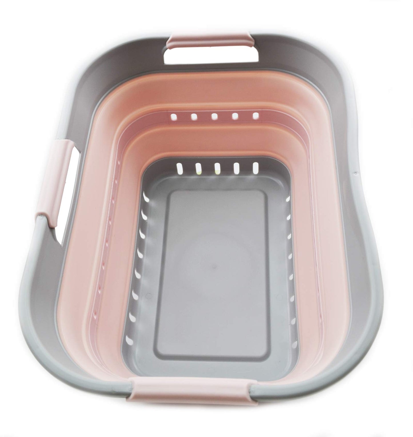 SAMMART 19L (5 Gallon) Collapsible Super Mini 3 Handled Plastic Laundry Basket - Foldable Pop Up Storage Container/Organizer - Space Saving Hamper/Basket