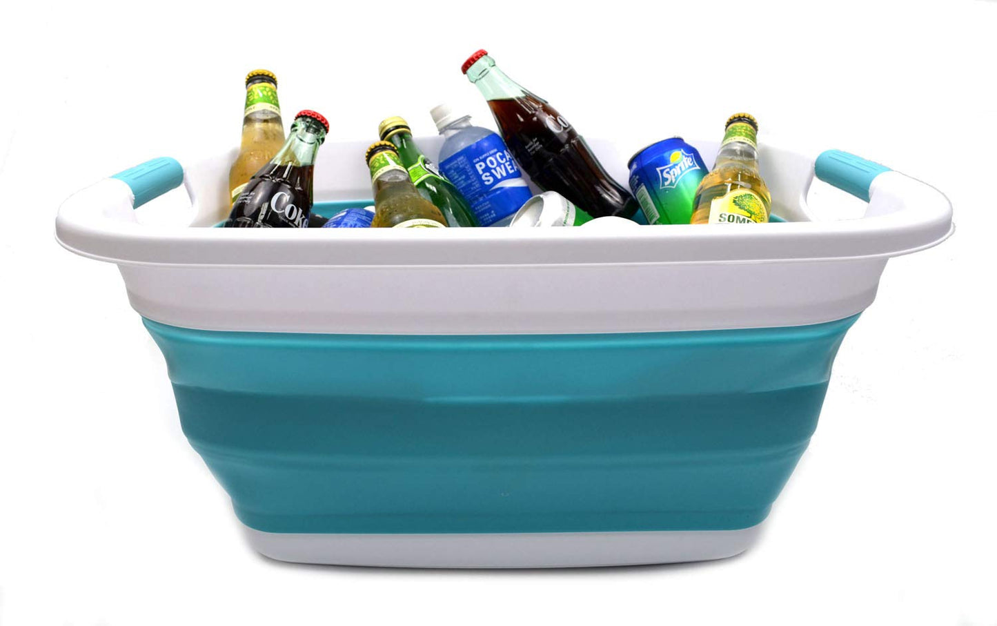 SAMMART 31L (8.1 gallon) Collapsible Plastic Laundry Basket-Pop Up Storage Container - Portable Washing Tub - Space Saving Hamper/Basket, Water capacity: 23L (6 gallon)