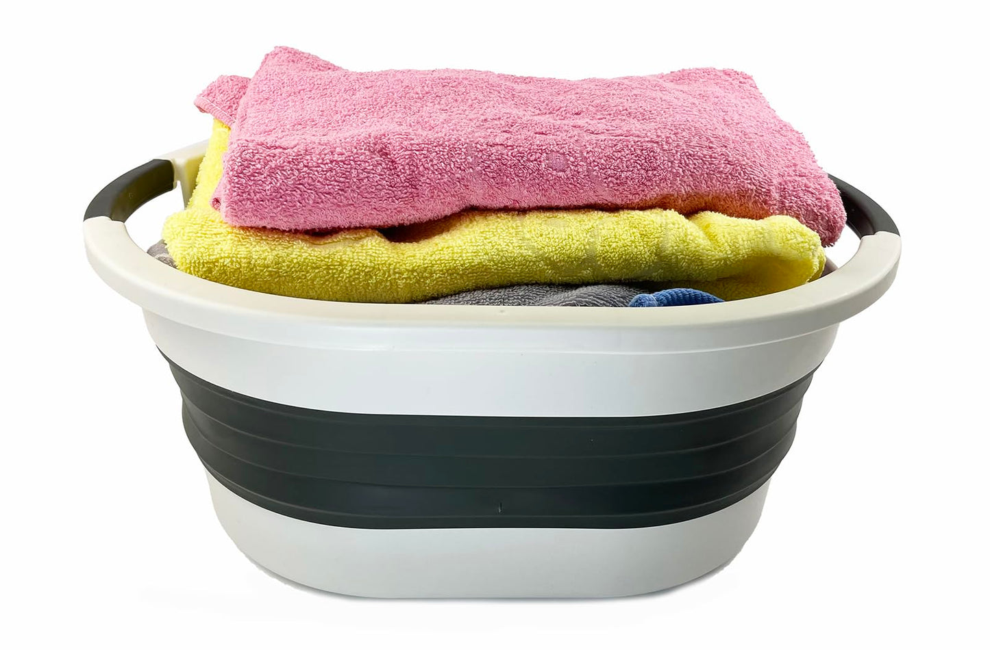 SAMMART 23L (6 gallon) Collapsible Plastic Laundry Basket - Foldable Pop Up Storage Container/Organizer - Portable Washing Tub - Space Saving Hamper/Basket