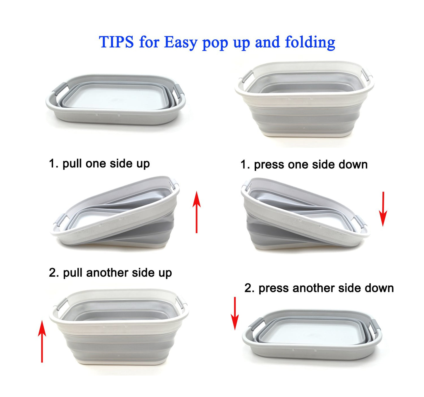 SAMMART 19.5L Set of 2 Collapsible Laundry Basket with Lid - Foldable Pop Up Storage Container/Organizer - Portable Washing Tub - Space Saving Hamper/Basket with Lid